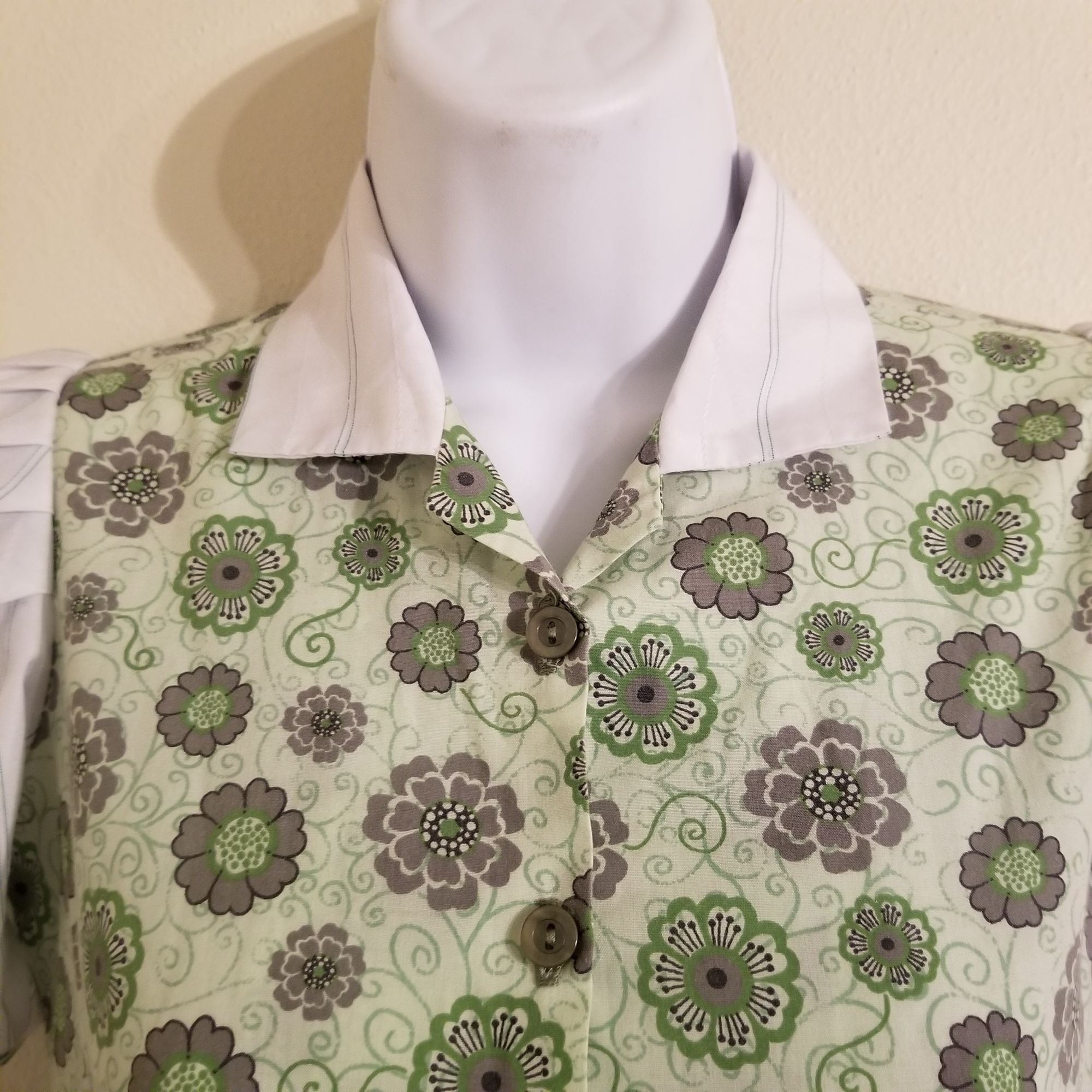 Other Homemade XS Green Floral Dress Pleated A Line Maxi Modest Co Size XS / US 0-2 / IT 36-38 - 7 Thumbnail