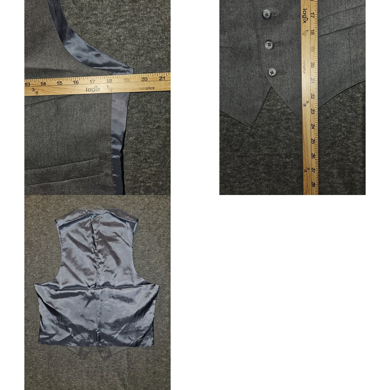 Hart Schaffner Marx Hart Schaffner Marx Gray Wool Blazer w/Vest Men's 40 Business Workwear Size 40R - 10 Thumbnail