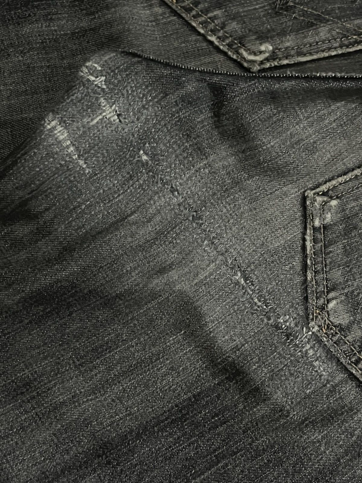 If Six Was Nine ⚡️Grunge⚡️Vintage Edwin Made in Japan Dark Wash Repair Jeans Size US 28 / EU 44 - 10 Thumbnail