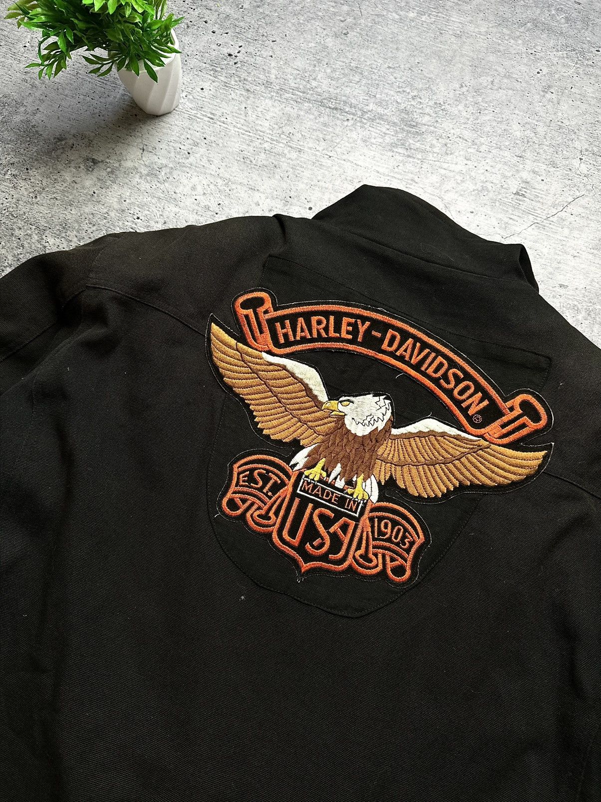 Harley Davidson × Vintage Vintage Harley Davidson USA Motorcycle Moto Jacket Size US L / EU 52-54 / 3 - 9 Thumbnail