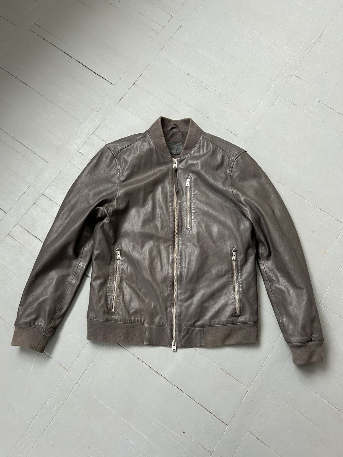 All saints kino leather bomber biker jacket