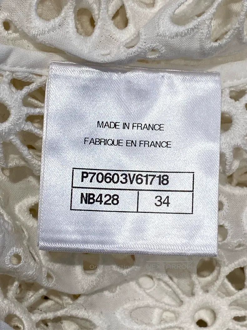 Chanel Chanel 21-year-old hollow dark flower white cardigan jacke Size XXS / US 00 / IT 34 - 5 Thumbnail