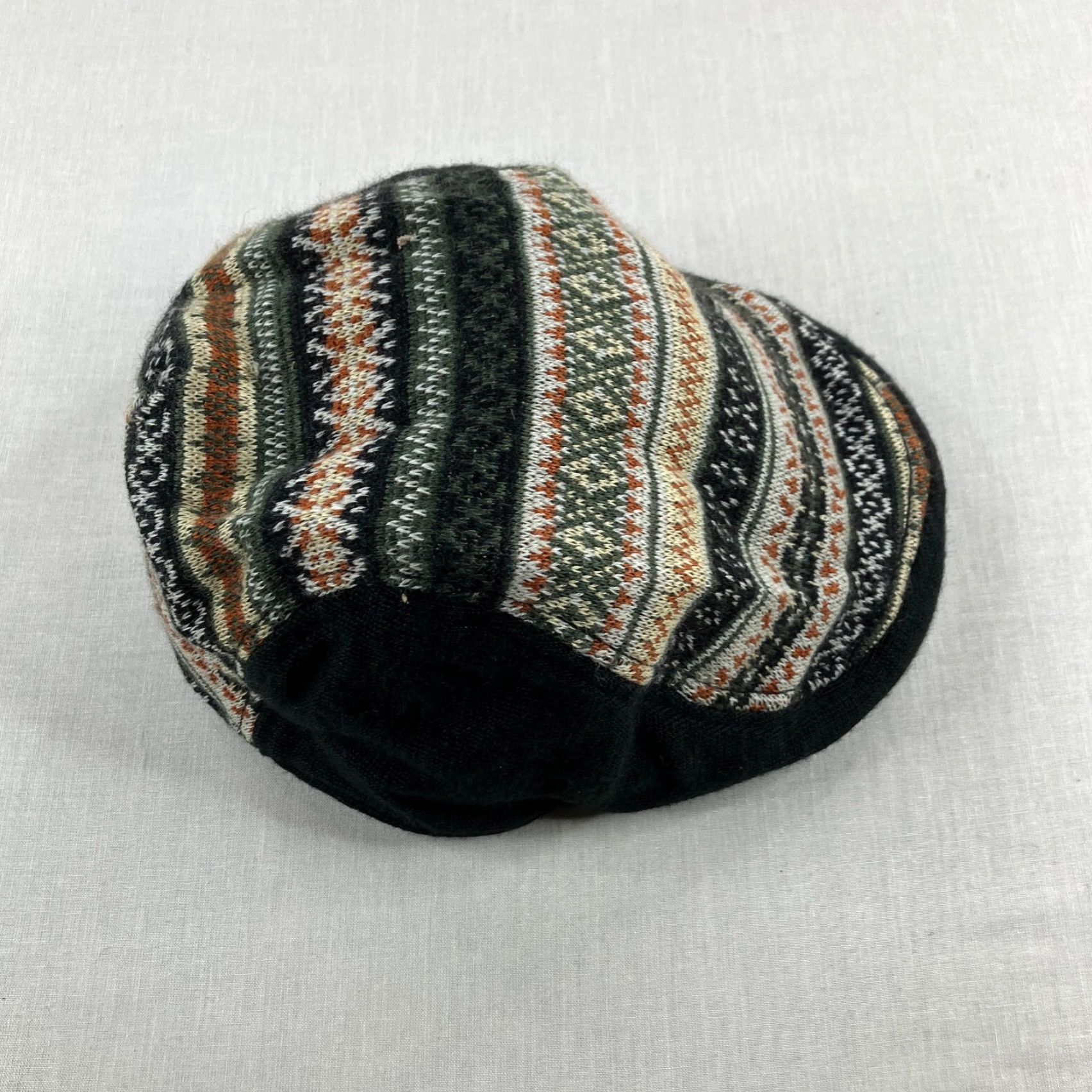 Vintage Woolrich Hat Mens Medium Red Fair Isle Wool Blend Beret News Boy Newsie Gatsby Cap Size ONE SIZE - 4 Thumbnail