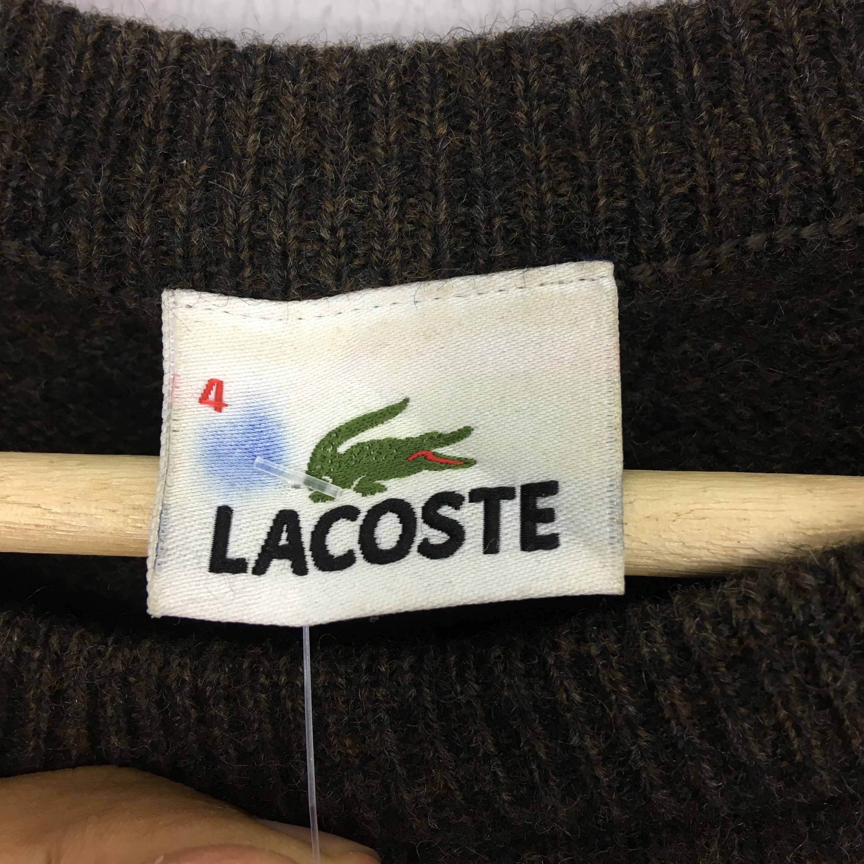 Lacoste Vintage Lacoste Cable Knitted Wool Sweater Size US M / EU 48-50 / 2 - 8 Thumbnail