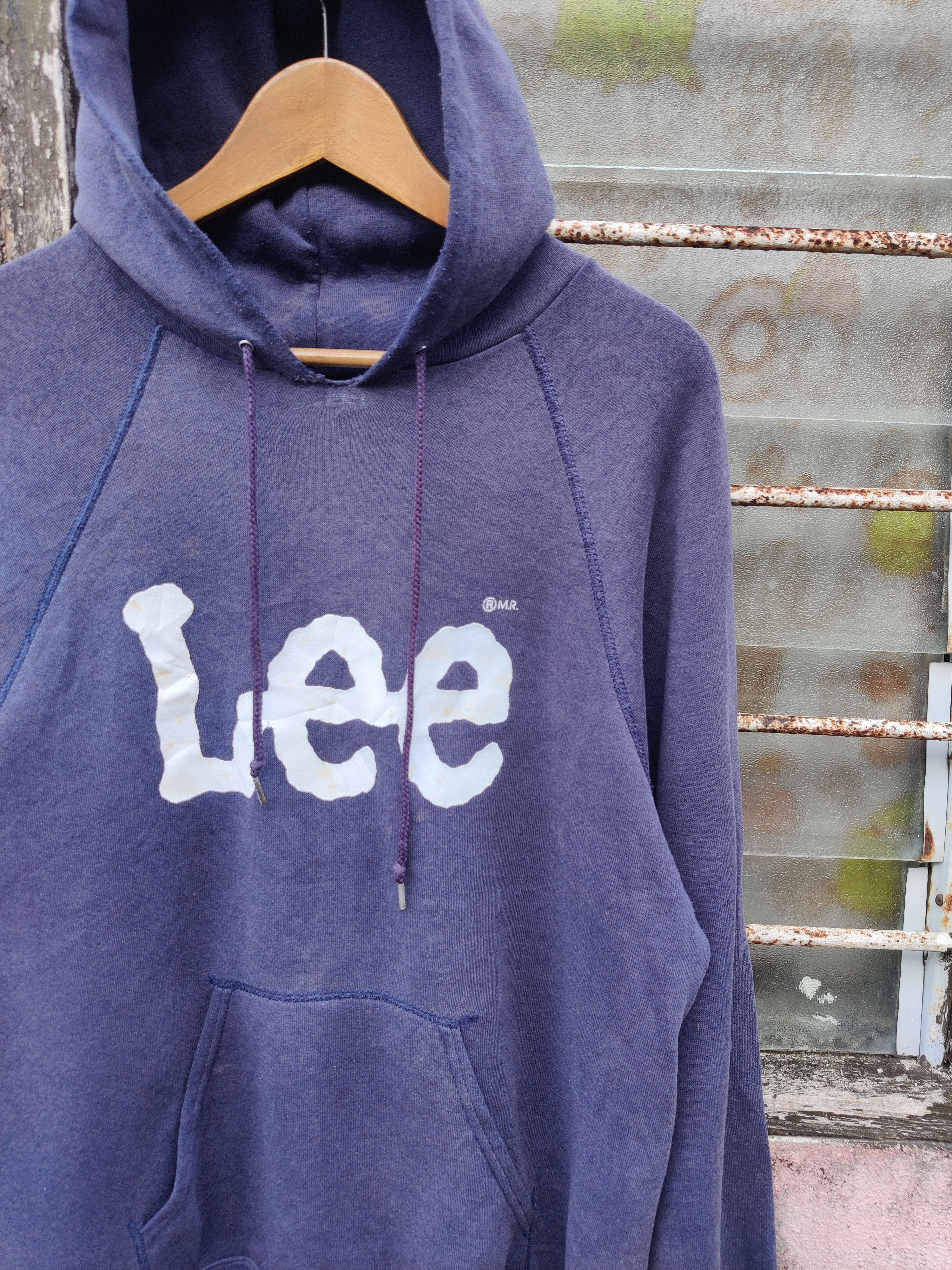 Lee Vintage Distressed Lee Spellout Hoodie Size US L / EU 52-54 / 3 - 3 Thumbnail