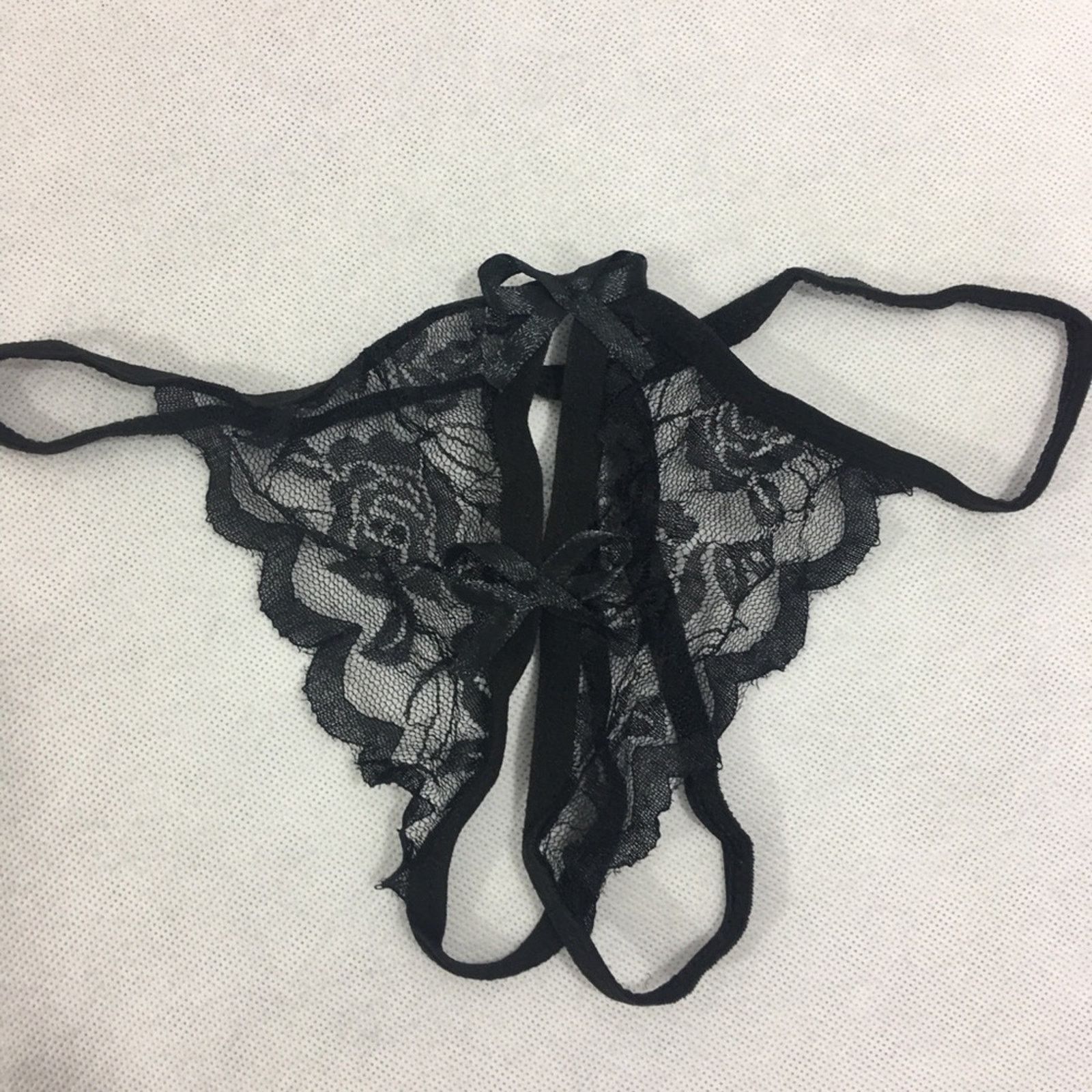 Other Lace Open Crotch G String Thong Black One Size Size ONE SIZE - 5 Thumbnail