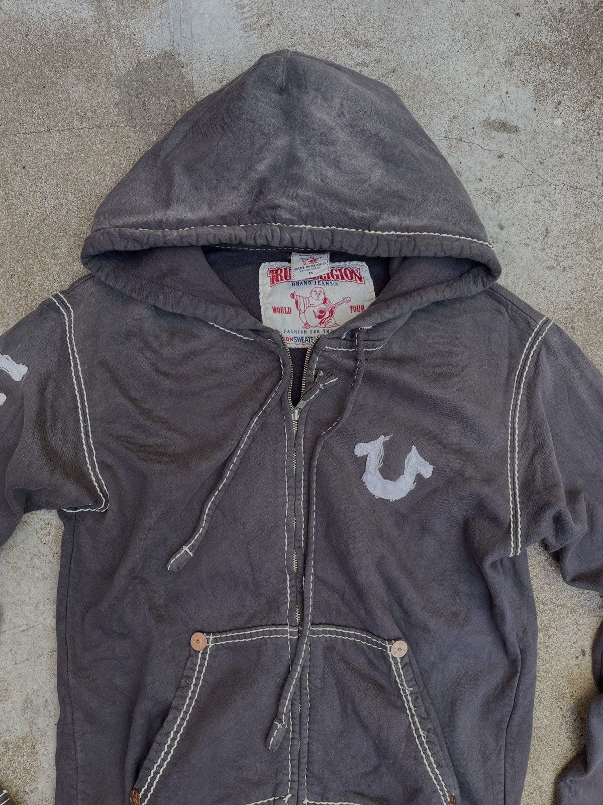 True Religion Vintage True Religion natural sun faded hoodie Size US M / EU 48-50 / 2 - 2 Thumbnail
