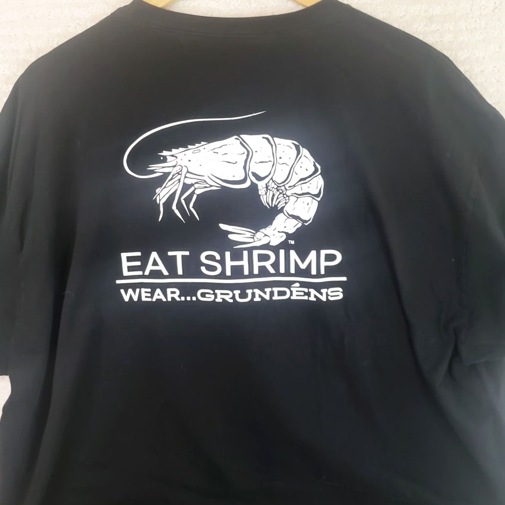 Shrimps Gruden's Short Sleeve T-Shirt Tee 3XL Black Shrimp Graphic Front & Back Mens Shirt Vintage No Size US XXL / EU 58 / 5 - 6 Thumbnail