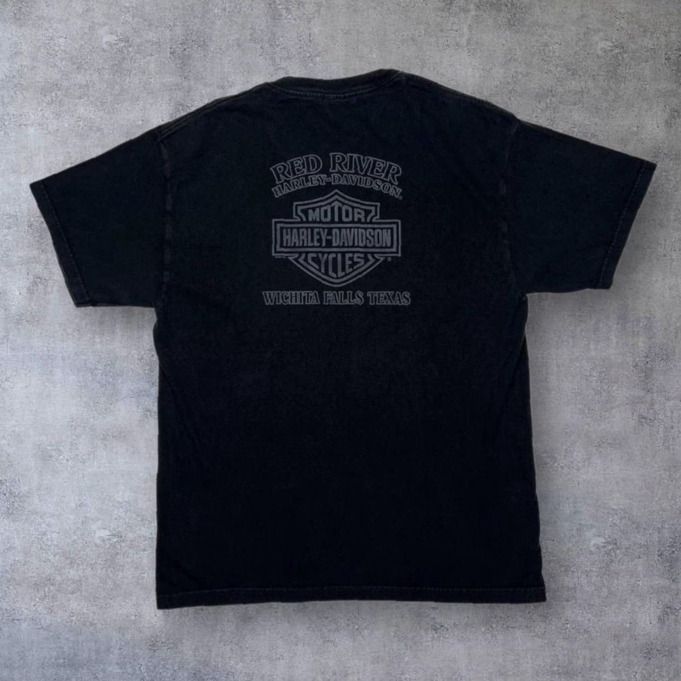 Harley Davidson Harley-Davidson T-Shirt Graphic Print Red River Wichita Falls Texas Limited Black Large Mens Size US L / EU 52-54 / 3 - 2 Thumbnail