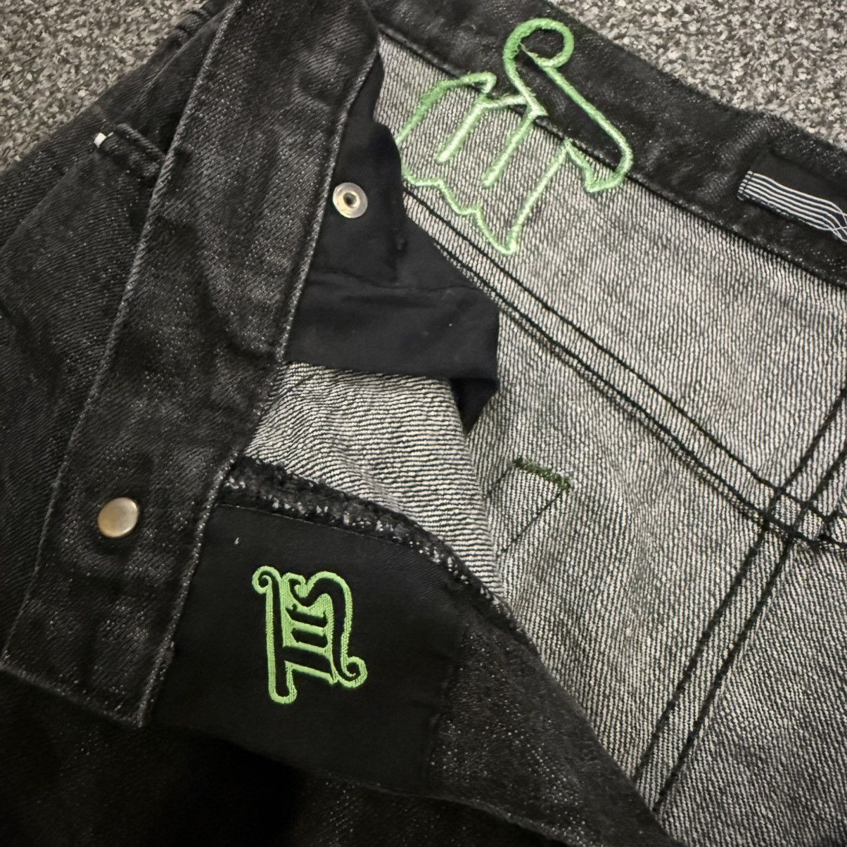 Hypebeast 🔥🇯🇵 90s Japanese Black Denim Whyworks Jeans Size US 34 / EU 50 - 17 Thumbnail