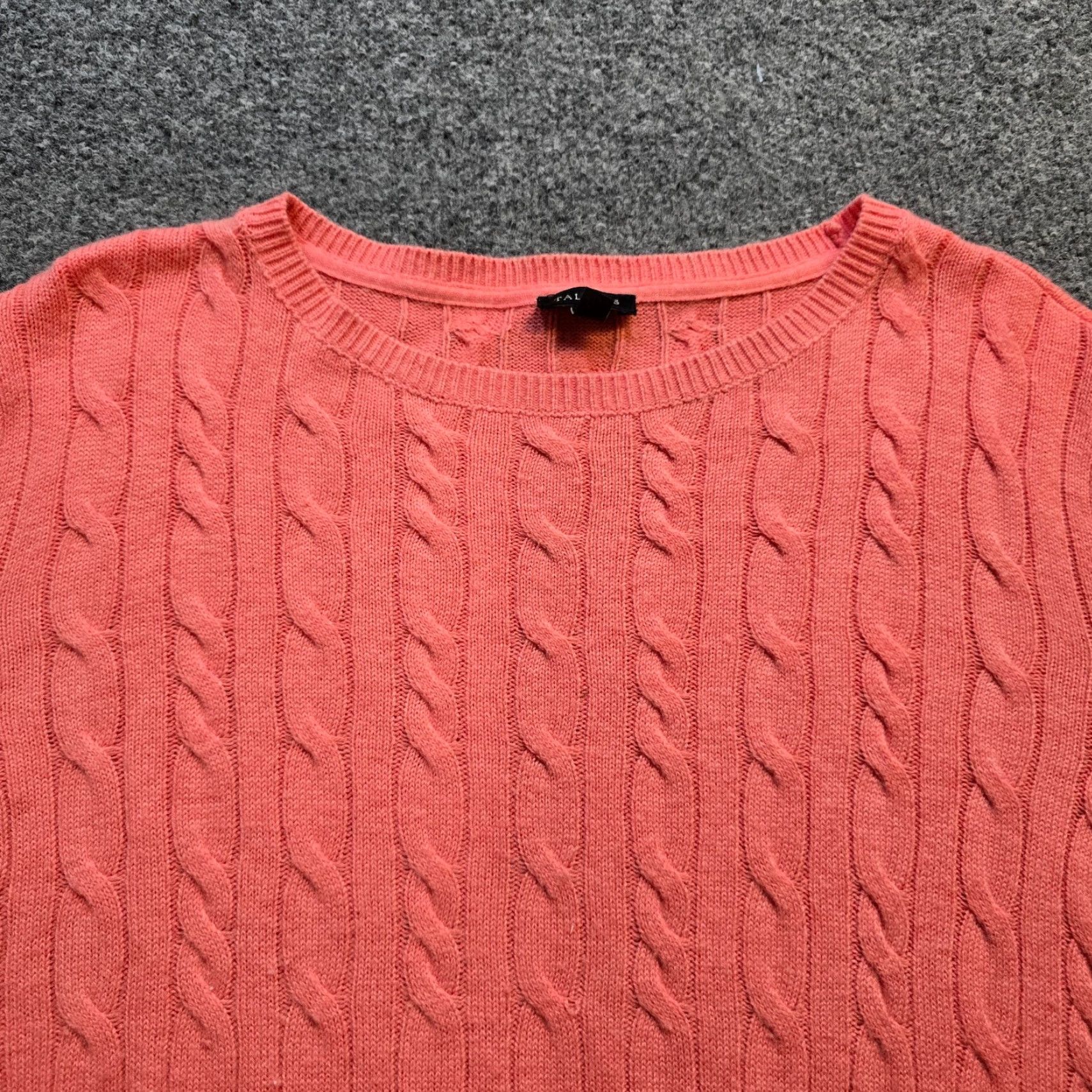 Talbots Talbots Sweater Womens Size XL Orange Pink Cable Knit Lambs Wool Casual Capsule Size XL / US 12-14 / IT 48-50 - 2 Thumbnail