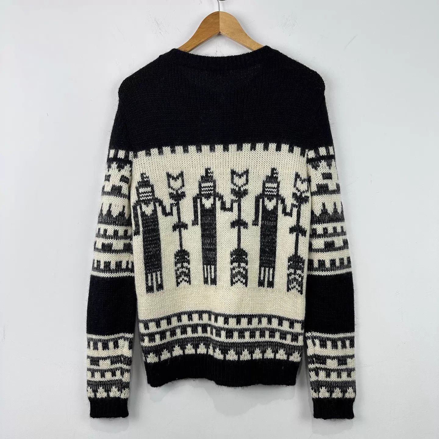 Saint Laurent Paris Saint Laurent Black & White Robot Jacquard Sweater XS Size XS / US 0-2 / IT 36-38 - 2 Thumbnail