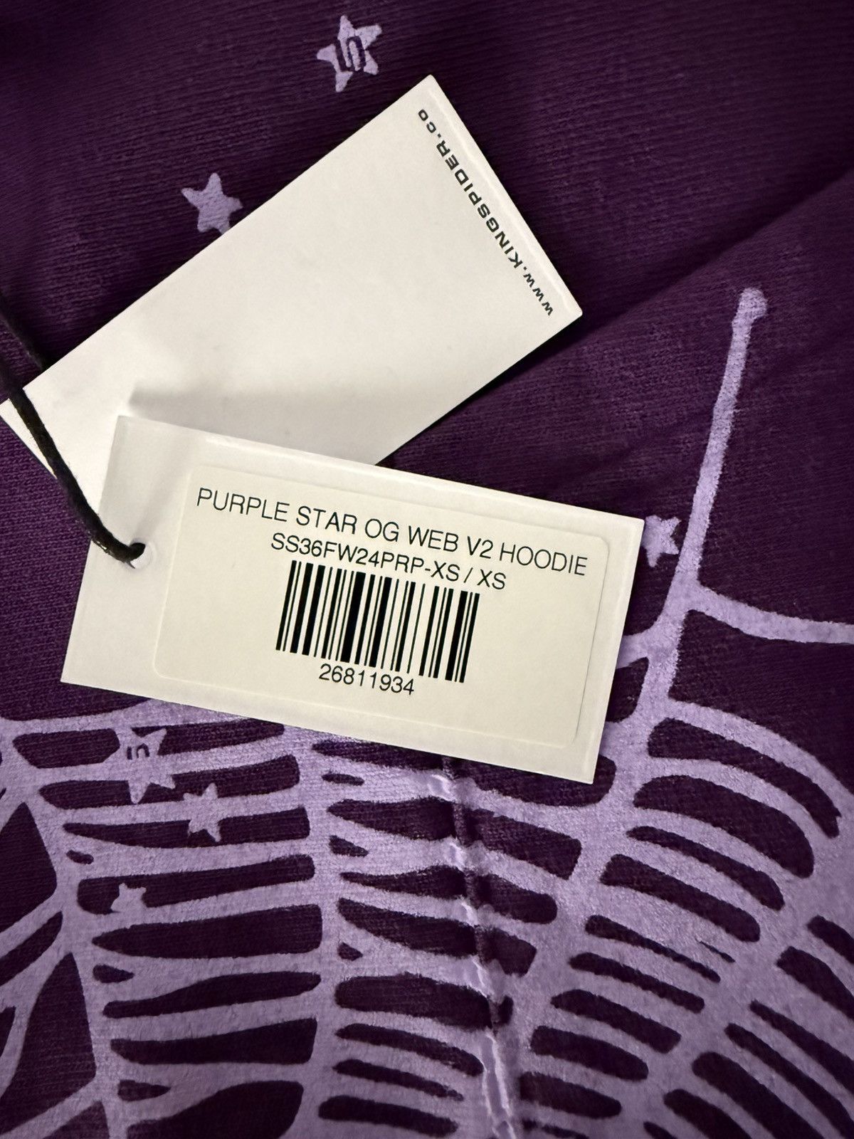 Sp5der Sp5der Purple Star OG Web V2 Hoodie XS Size US XS / EU 42 / 0 - 5 Thumbnail