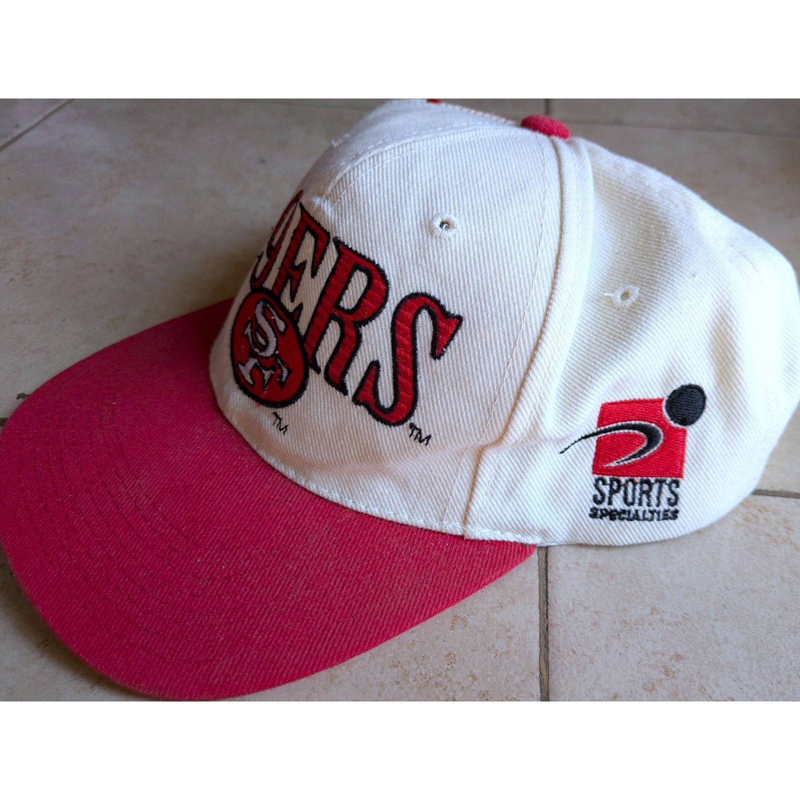 NFL San Francisco 49ers 90s LASER snapback White red cap NFL vtg Size ONE SIZE - 5 Thumbnail