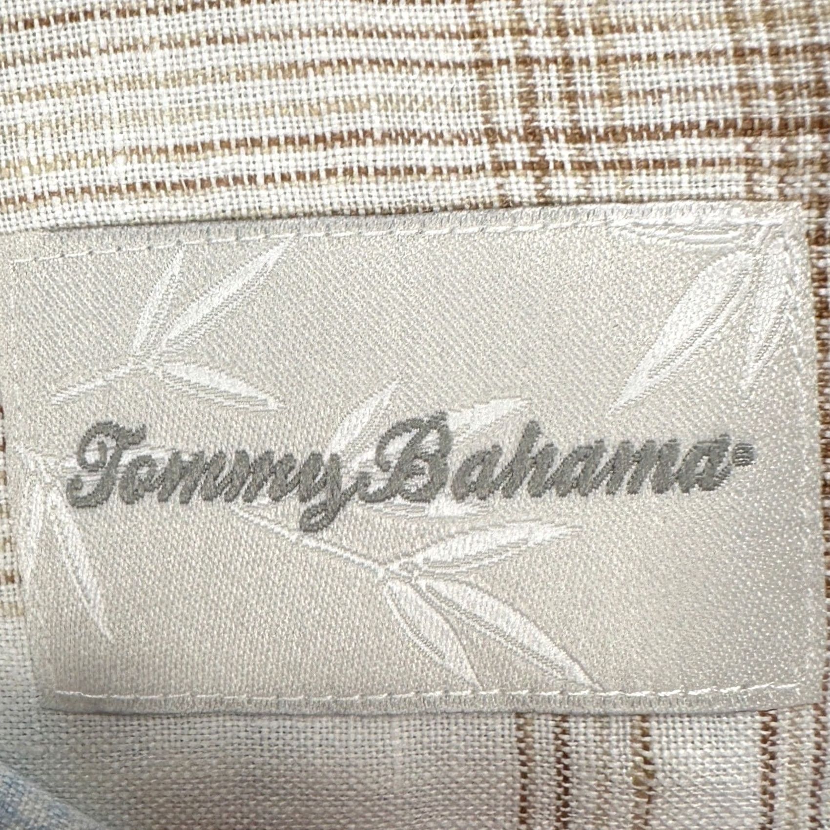 Tommy Bahama Tommy Bahama Linen Shirt Button Up Mens Medium Light Blue White Plaid Pocket Shirt Size US M / EU 48-50 / 2 - 4 Thumbnail