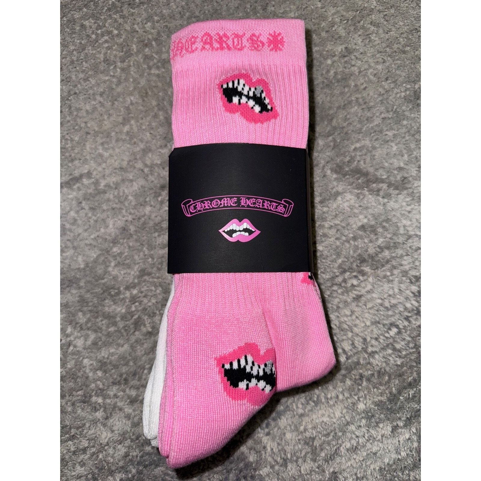 Chrome Hearts Chrome Hearts Matty Boy Chomper Pink Black White Lips Size ONE SIZE - 2 Thumbnail