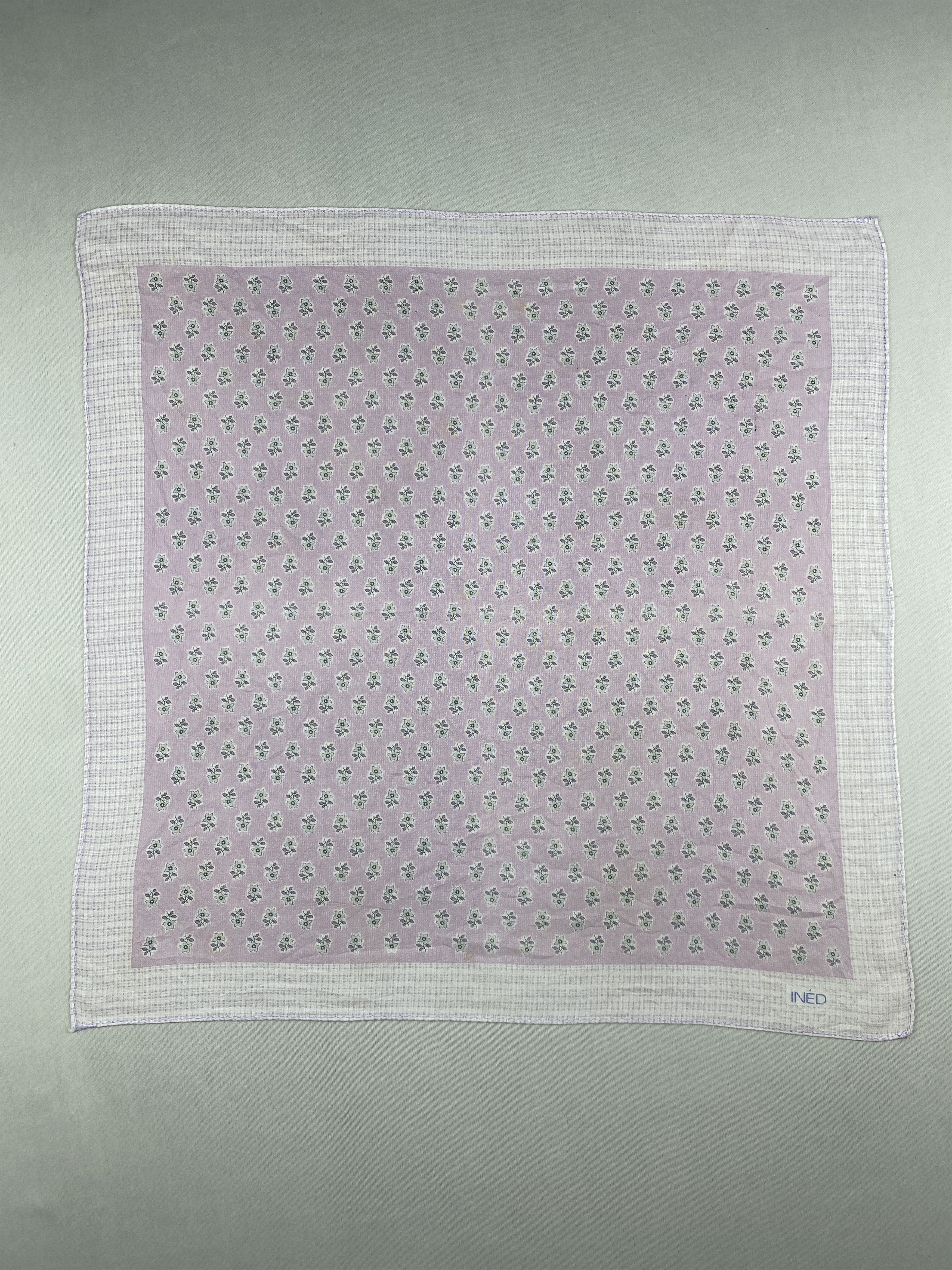 Other Vintage Ined Handkerchief Pocket Square Bandana HM0035 Size ONE SIZE - 1 Thumbnail