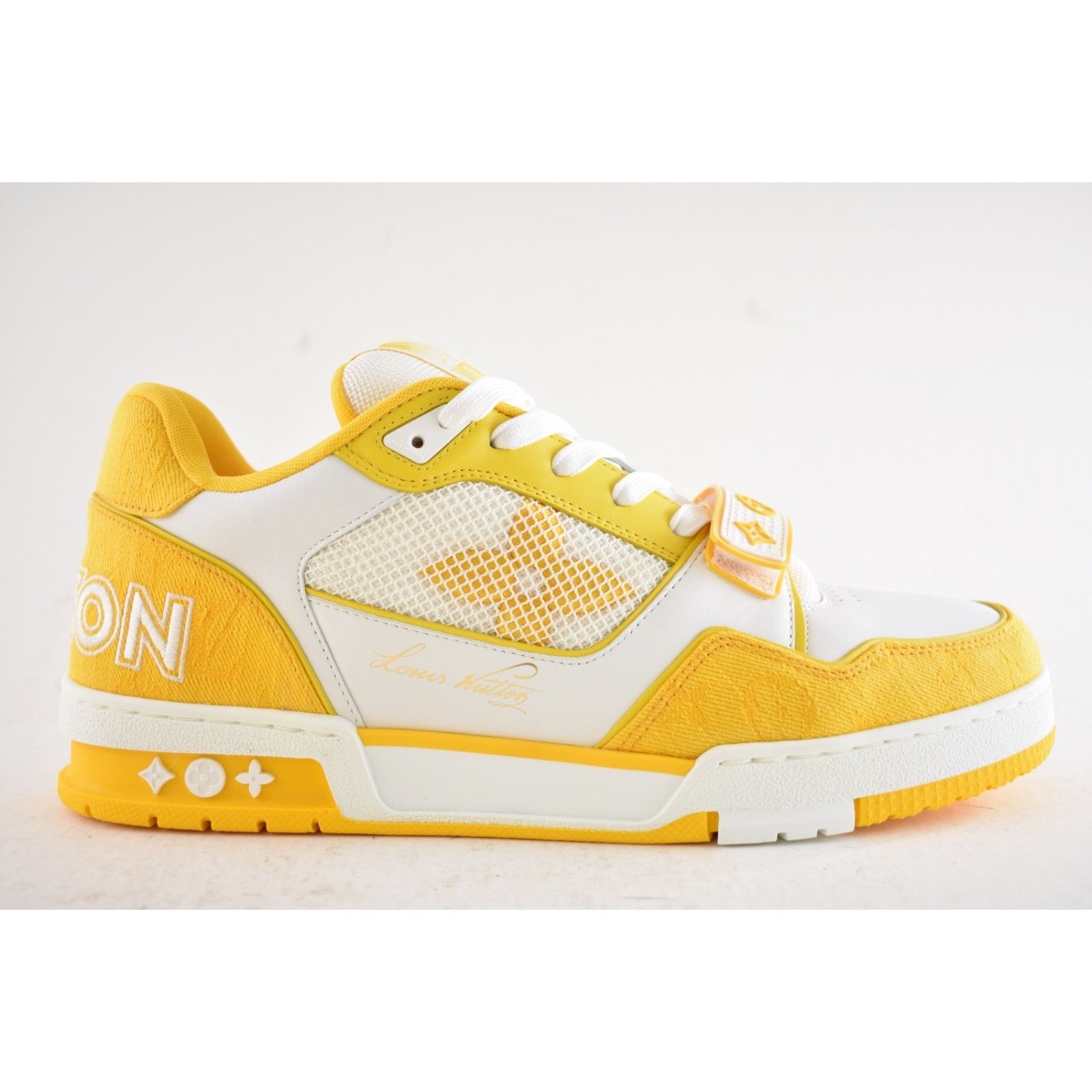 Louis Vuitton Louis Vuitton Denim Yellow Monogram White Low Top Size US 10 / EU 43 - 2 Thumbnail