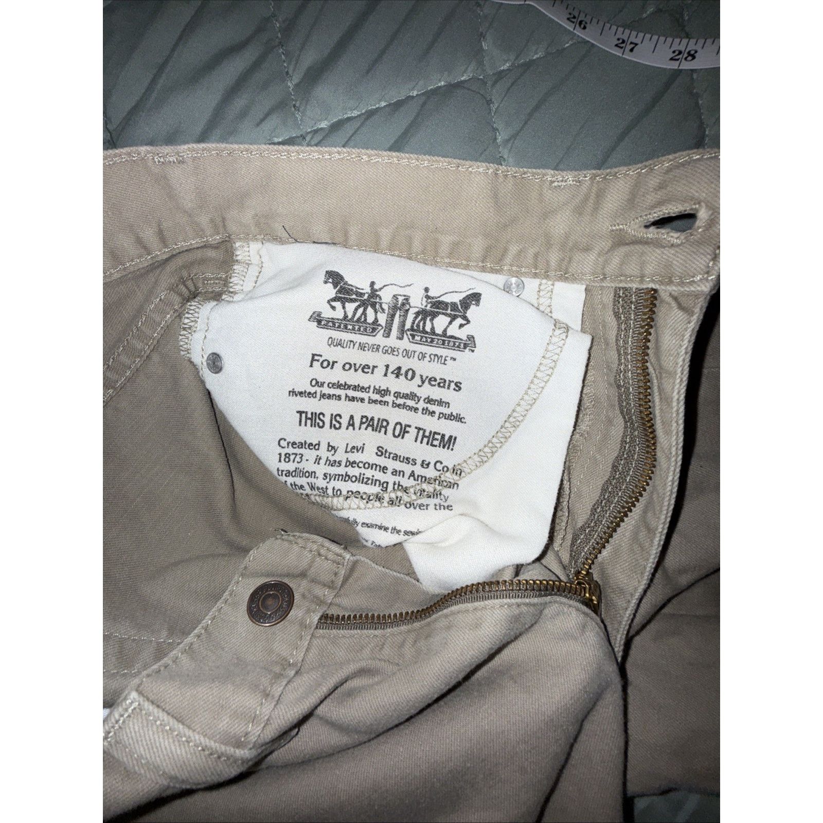 Levi's Levi’s 505 Men’s Light Brown Jeans 33W Altered To 27 Inseam Size US 33 - 9 Thumbnail