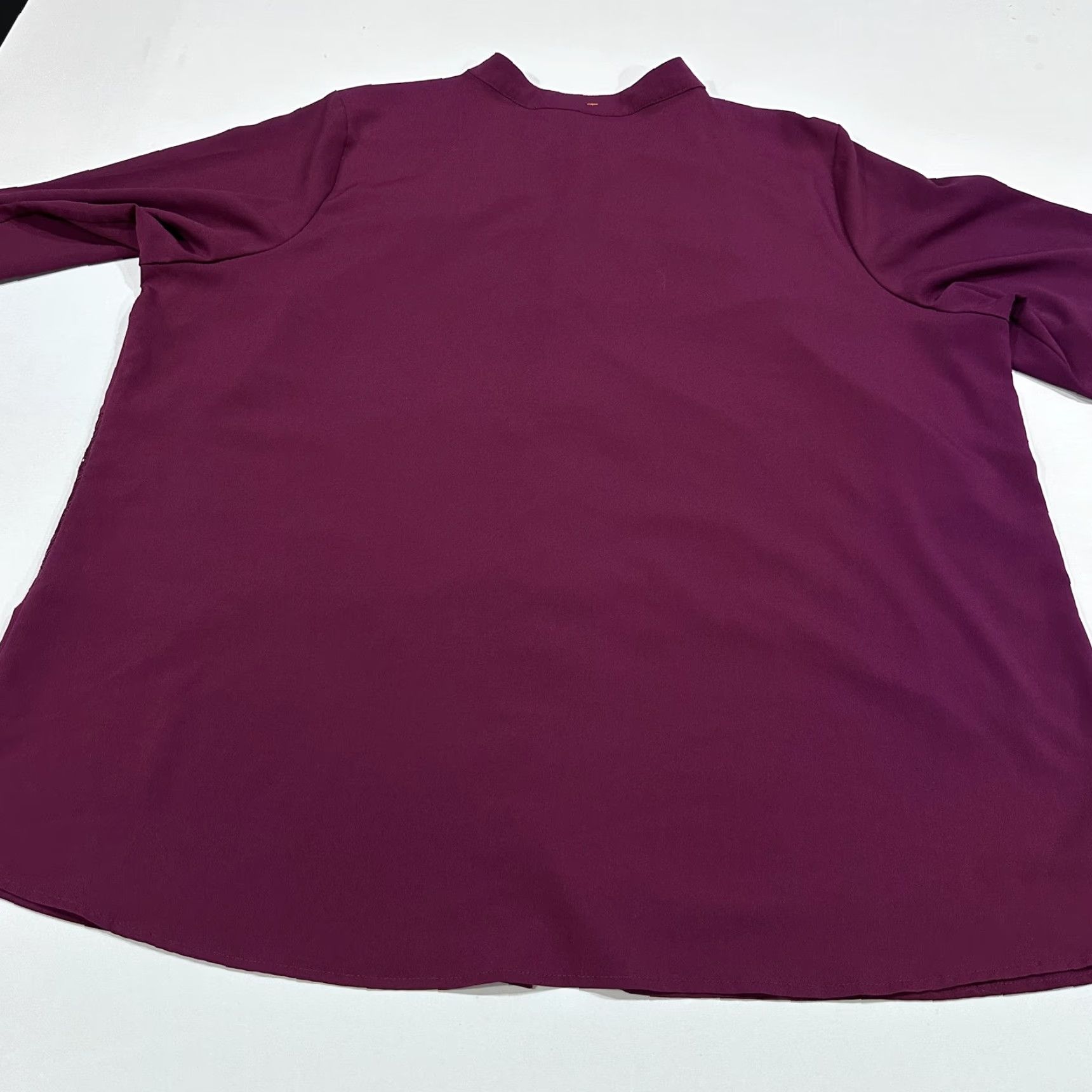Vintage ANA Blouse Womens Plus 2X Purple Tunic Collared Lace Panel Long Sleeve Feminine Vintage: No (remove) Size XXL / US 16-18 / IT 52-54 - 6 Thumbnail