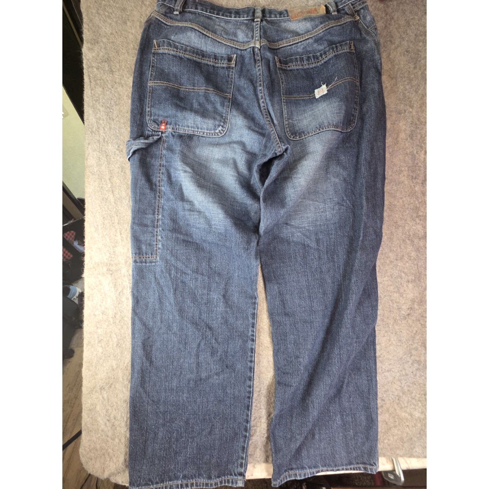 Ecko Unltd. VINTAGE ECKO UNLTD Baggy Carpenter Jeans Mens 40x33 Blue Denim Y2K Grunge 90s Hip Hop Straight Relaxed 5-Pocket Jeans Mens Blue 40x33 Size US 40 / EU 56 - 4 Thumbnail