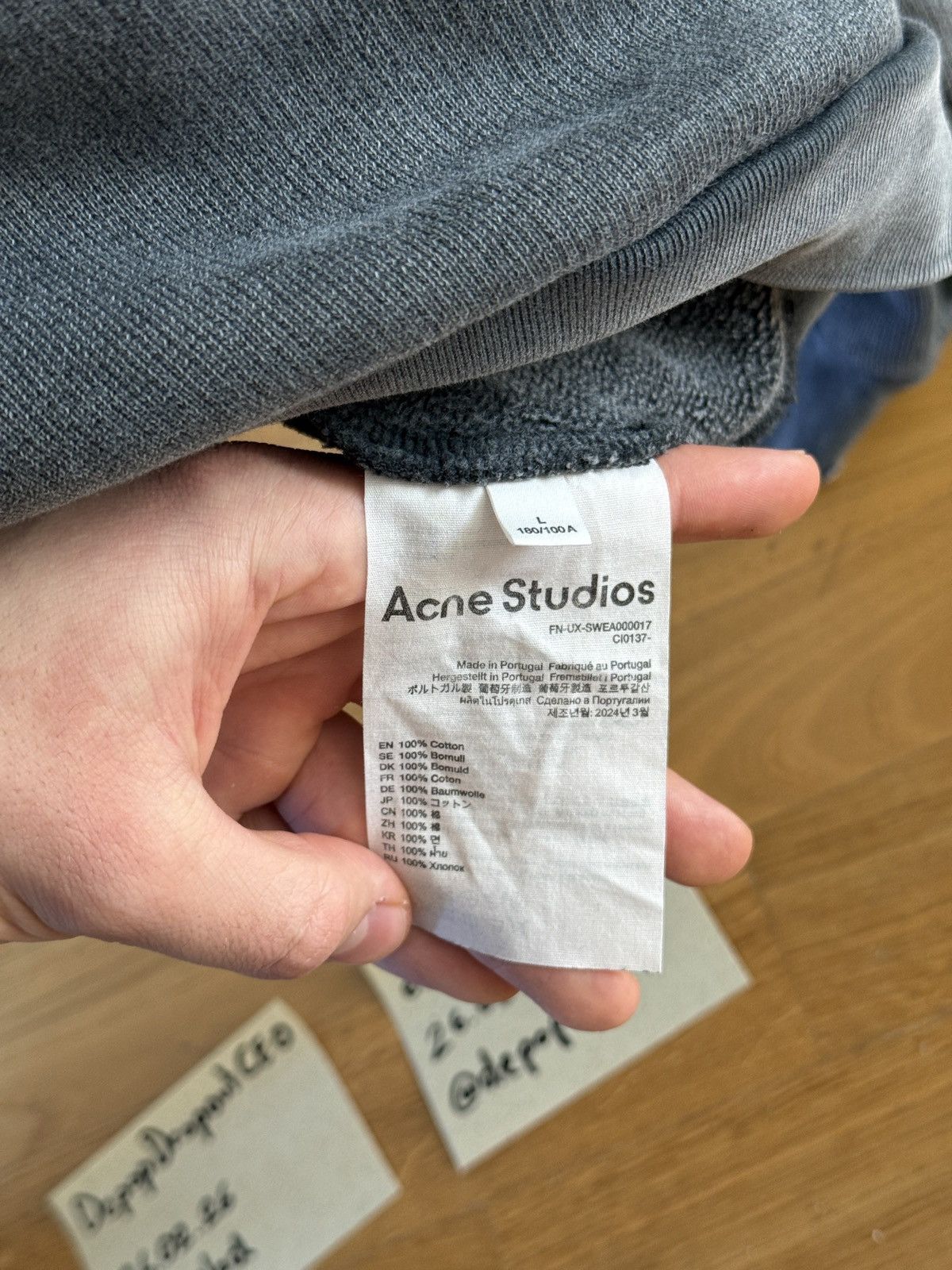 Acne Studios Acne Studios Crop Sweatshirt Sweater Hoodie Grey Gray Size US L / EU 52-54 / 3 - 5 Thumbnail