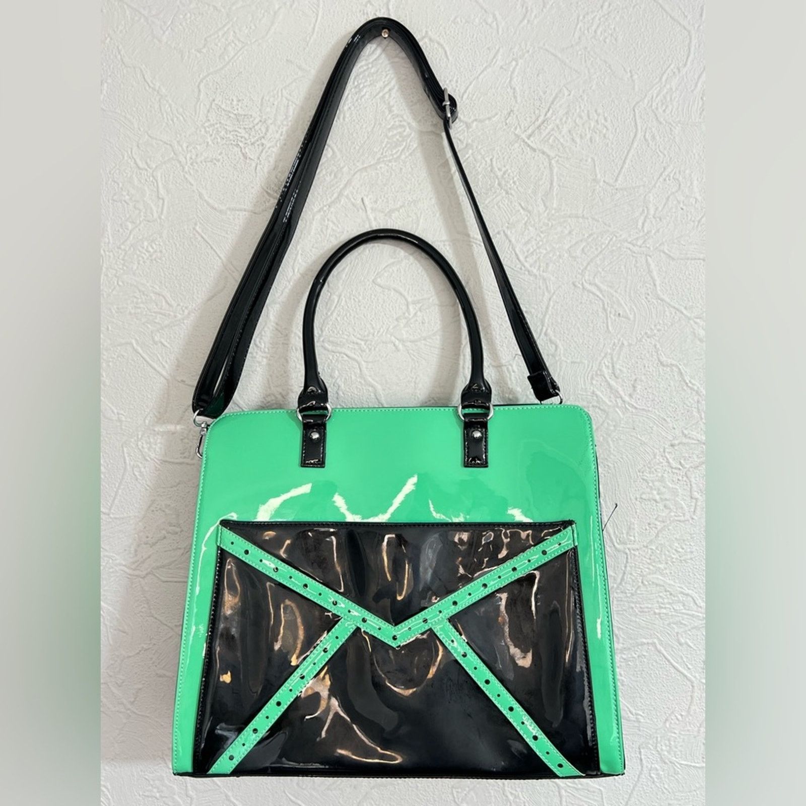 Other Tailor & Twirl Retro VTG Mint And Black Patent Leather Tote Size ONE SIZE - 1 Thumbnail