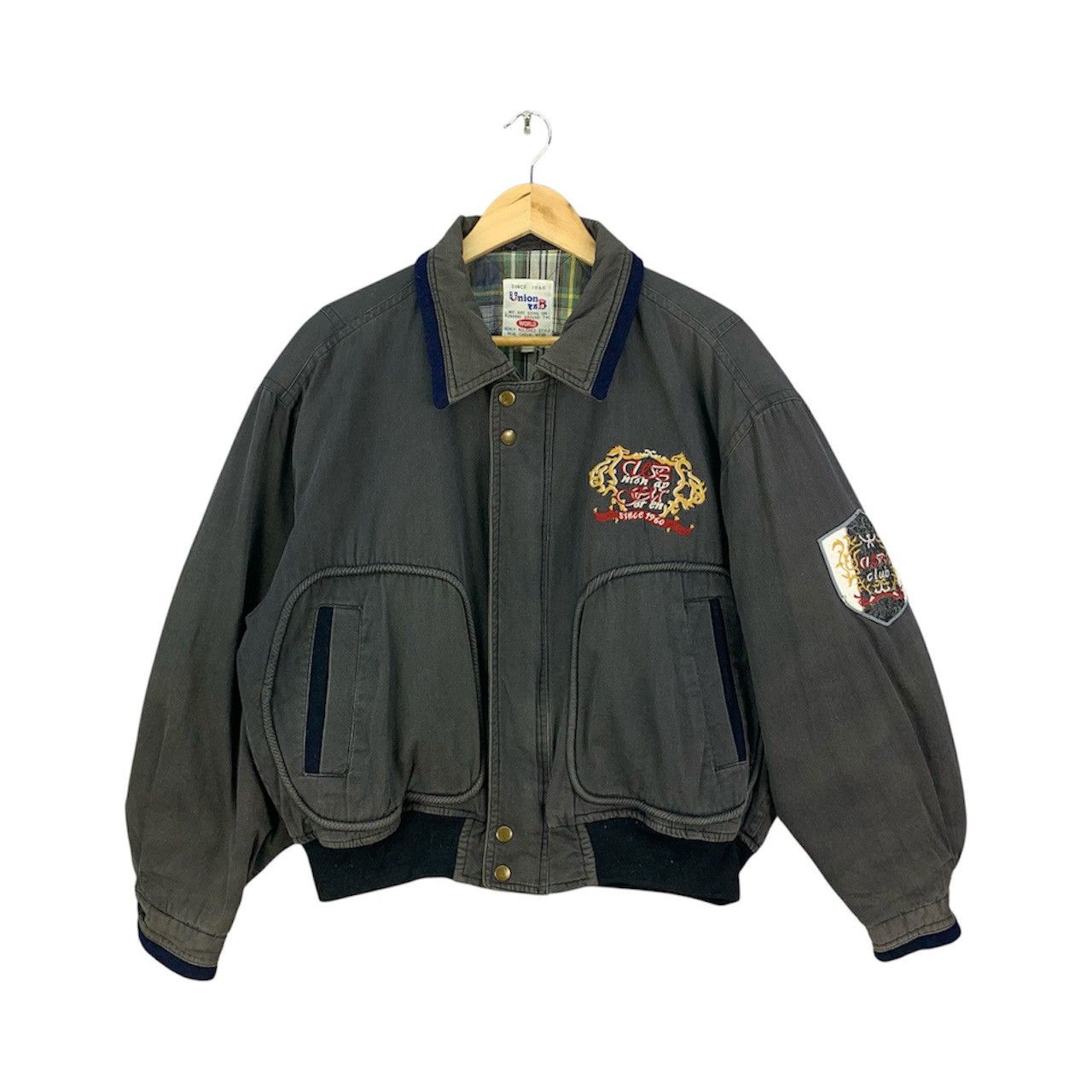Japanese Brand Vintage 90s Union Patches Zipper Bomber Jacket Size US L / EU 52-54 / 3 - 1 Thumbnail