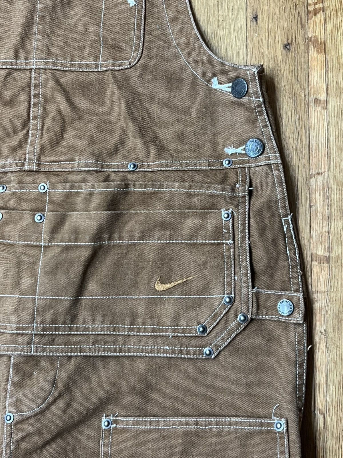 Nike Nike Life Men's Carpenter Overalls Bibs Light Tan FN3120-281 Size US 34 / EU 50 - 6 Thumbnail