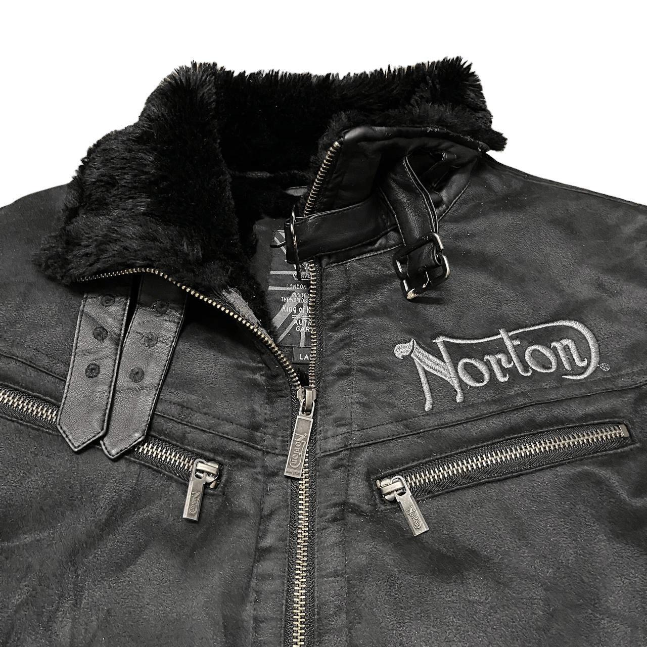 Norton Vintage Norton Motorcycle Shearling Jacket Size US L / EU 52-54 / 3 - 6 Thumbnail