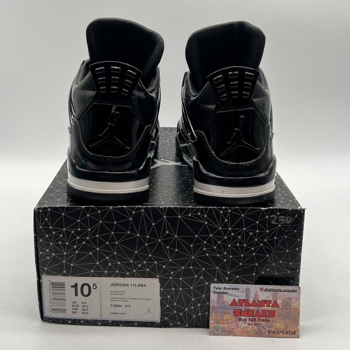 Jordan Brand Air Jordan 4 11lab4 black Size US 10.5 / EU 43-44 - 3 Thumbnail