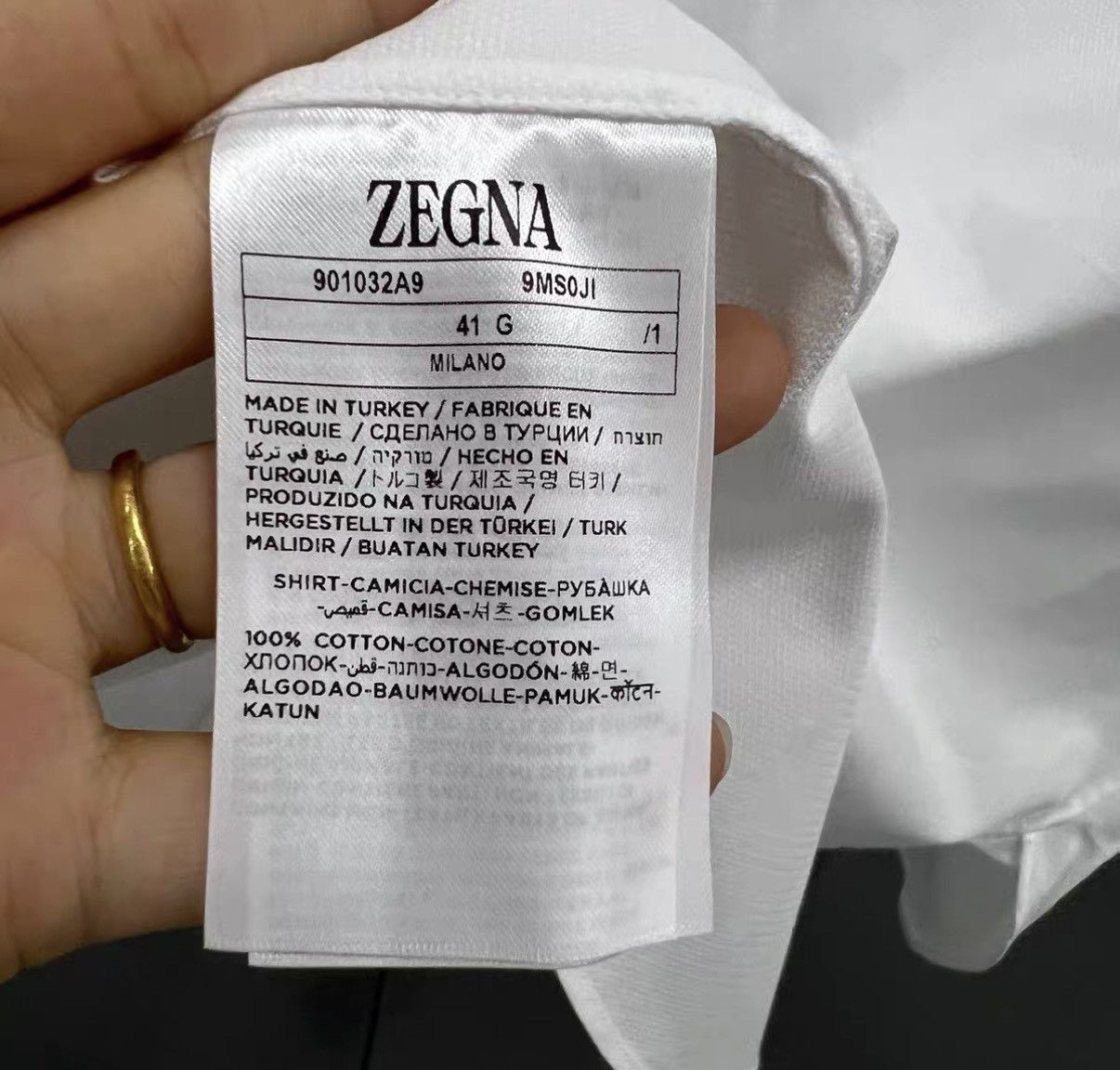 Ermenegildo Zegna Zegna White Shirt J41 Size US L / EU 52-54 / 3 - 4 Thumbnail