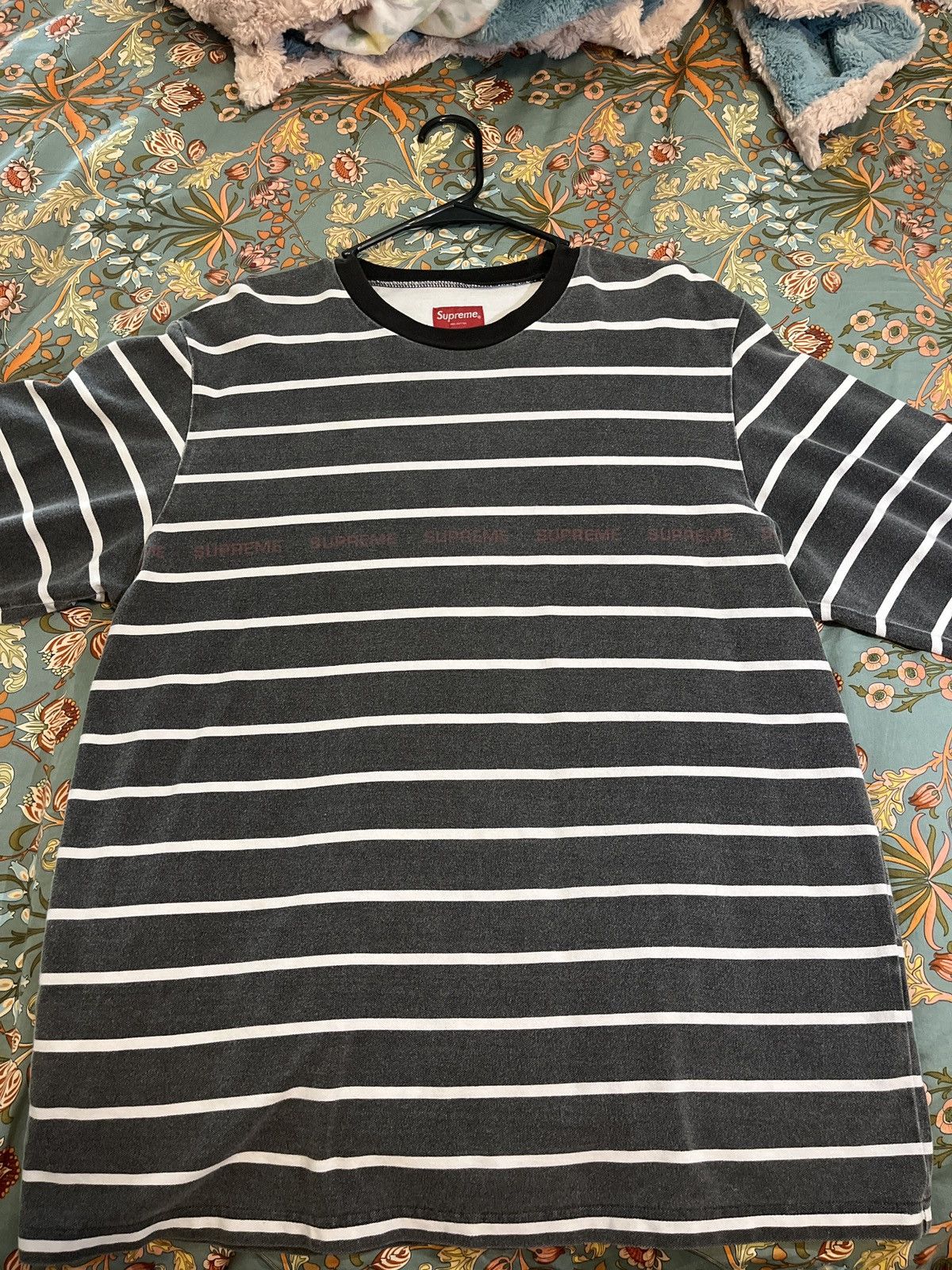Supreme Supreme Printed Stripe Pique L/S Top | Grailed