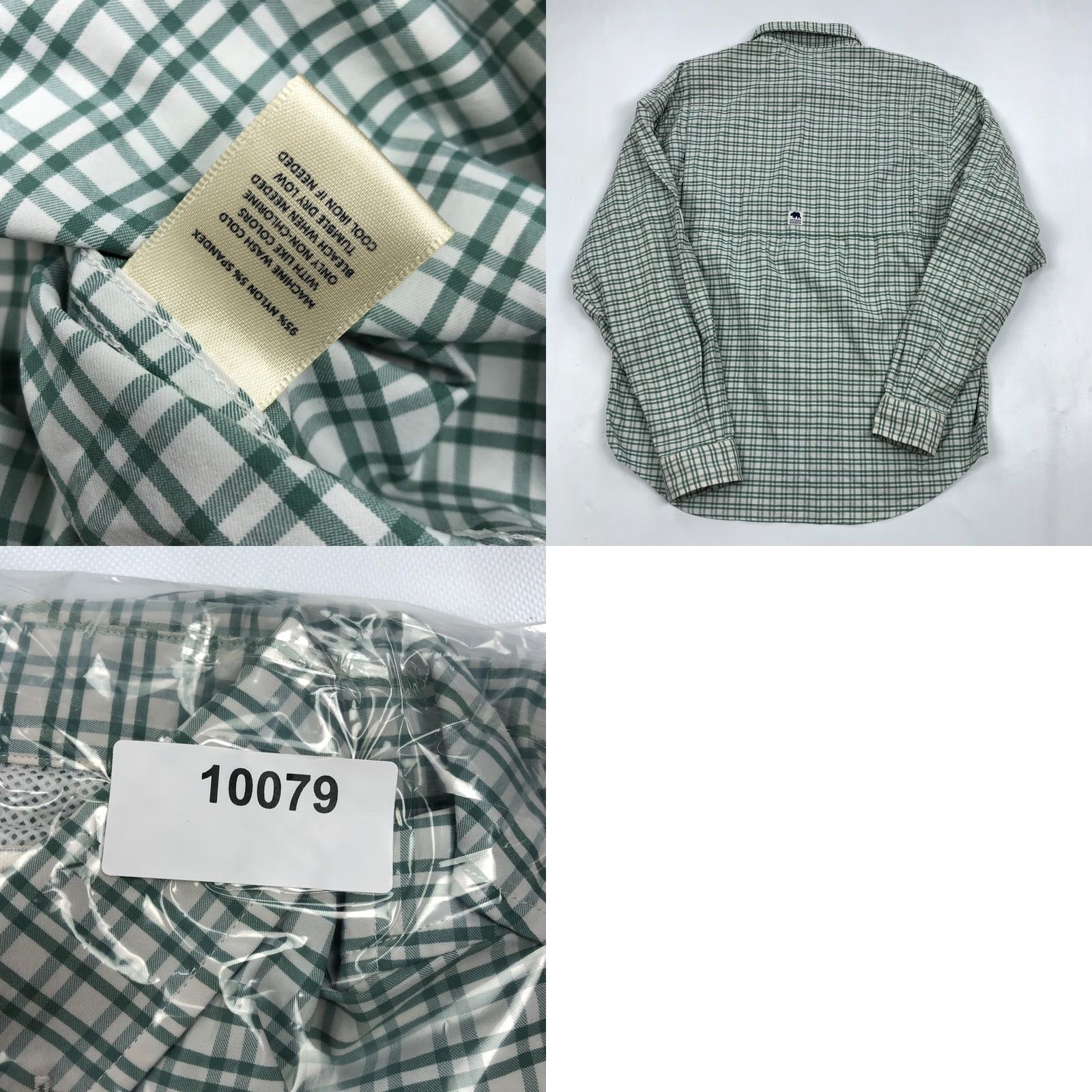 Vintage Onward Reserve Shirt Mens M Performance Nylon Green Gingham Check Shirt Size US M / EU 48-50 / 2 - 8 Thumbnail