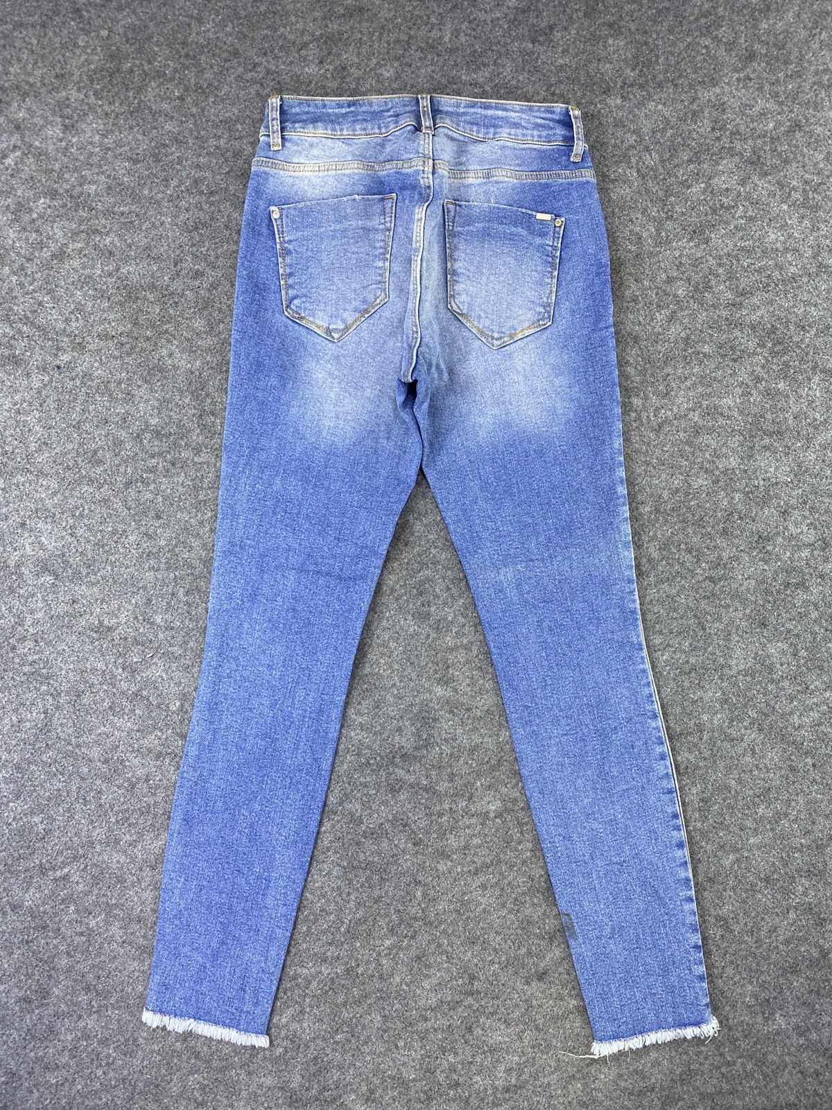 Jean × Zara Zara Side Stripe Skinny Blue Wash Jeans-J1136 Size 26" / US 2 / IT 38 - 4 Thumbnail