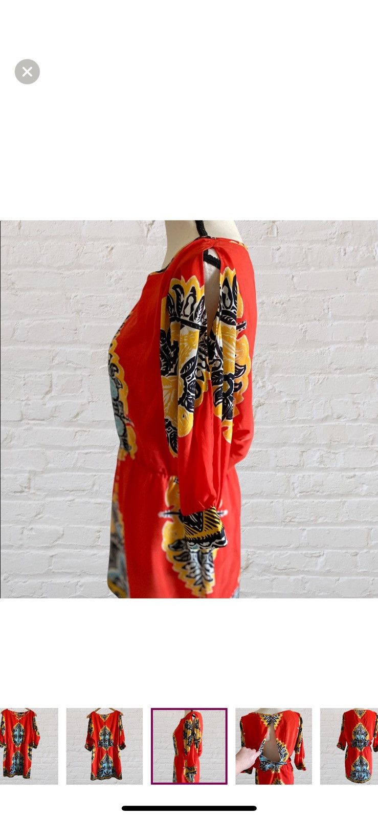 Other MONKEE’S’ SILK SLIT SLEEVE MINI DRESS SLIT DOWN BACK Size M / US 6-8 / IT 42-44 - 13 Thumbnail