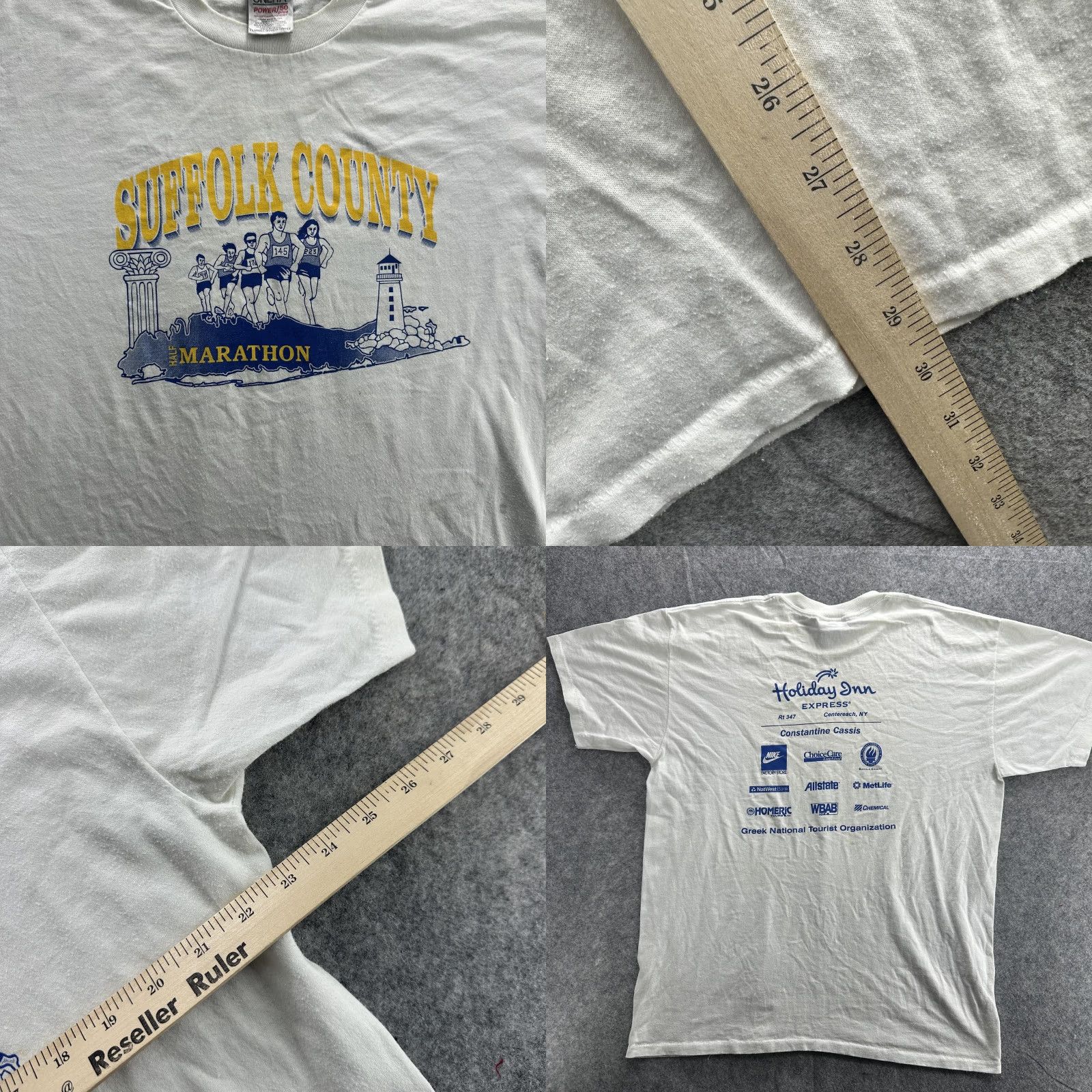 Vintage VINTAGE Oneita Suffolk County Half Marathon Shirt Mens XL White Short Sleeve Graphic Print Run Nike Allstate MetLife USA 90s Size US XL / EU 56 / 4 - 8 Thumbnail