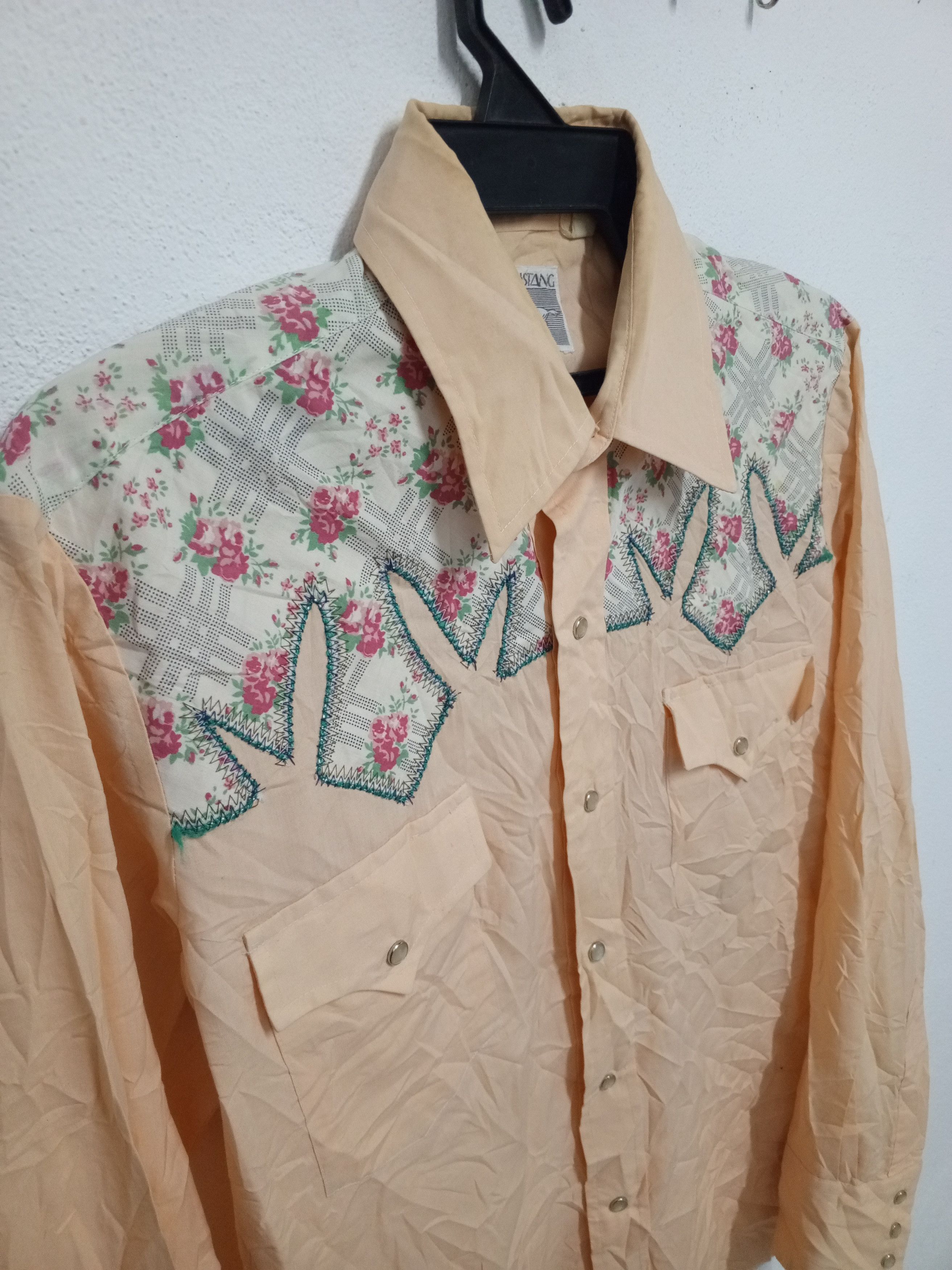 Mustang {💥rare 70s vintage mustang💥} snap button shirt rare Size US L / EU 52-54 / 3 - 8 Thumbnail