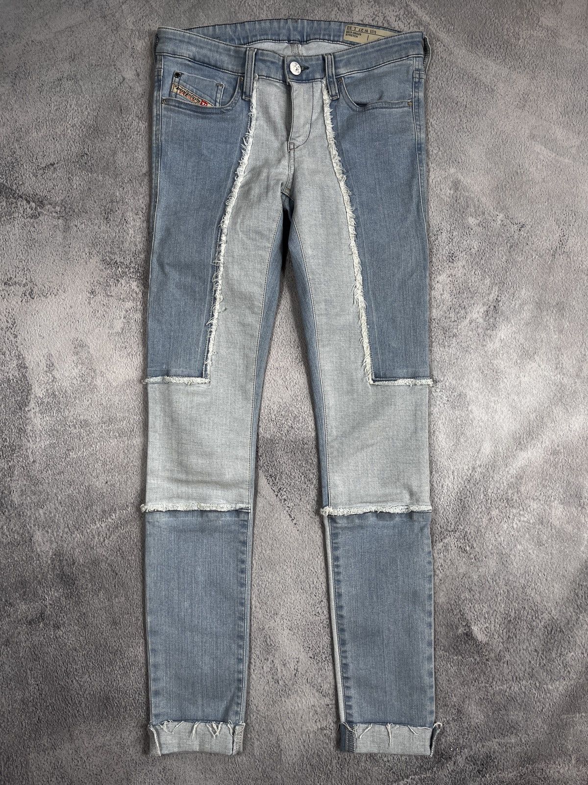 Other VintageY2K Diesel faded low rise skinny patchwork jeans 27 Size 27" / US 4 / IT 40 - 1 Thumbnail