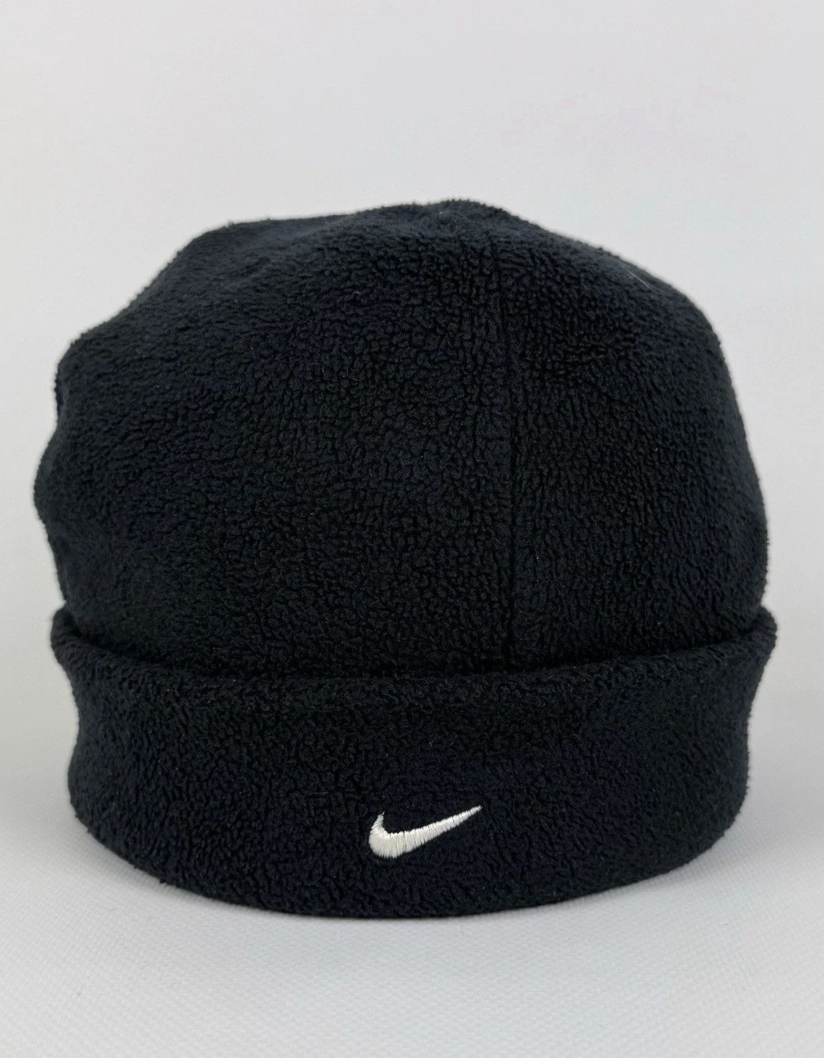 Nike Vintage Nike Swoosh Fleece Beanie Hat Men’s Size One Black Size ONE SIZE - 1 Thumbnail