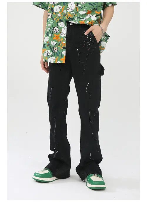 VIBE carpenter flared paint skate jeans Size US 28 / EU 44 - 4 Thumbnail