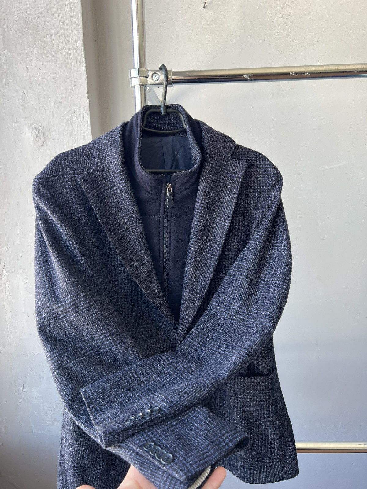 L.B.M. 1911 L.B.M 1911 TAILORED LIMITED WOOL BLAZER HYBRID COAT JACKET Size 50R - 5 Thumbnail