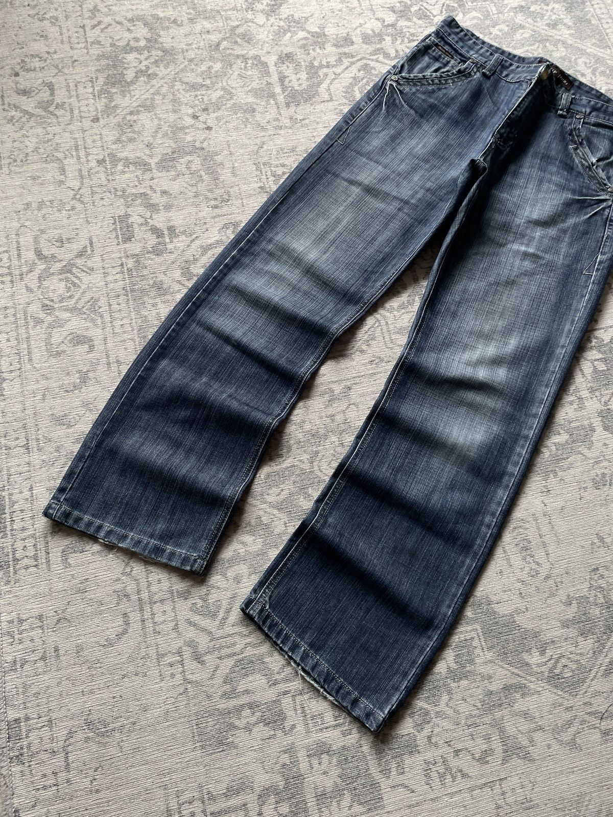 Other Vintage Avant Garde Jeans Flared Baggy Wide Japanese Y2K Size US 34 / EU 50 - 2 Thumbnail