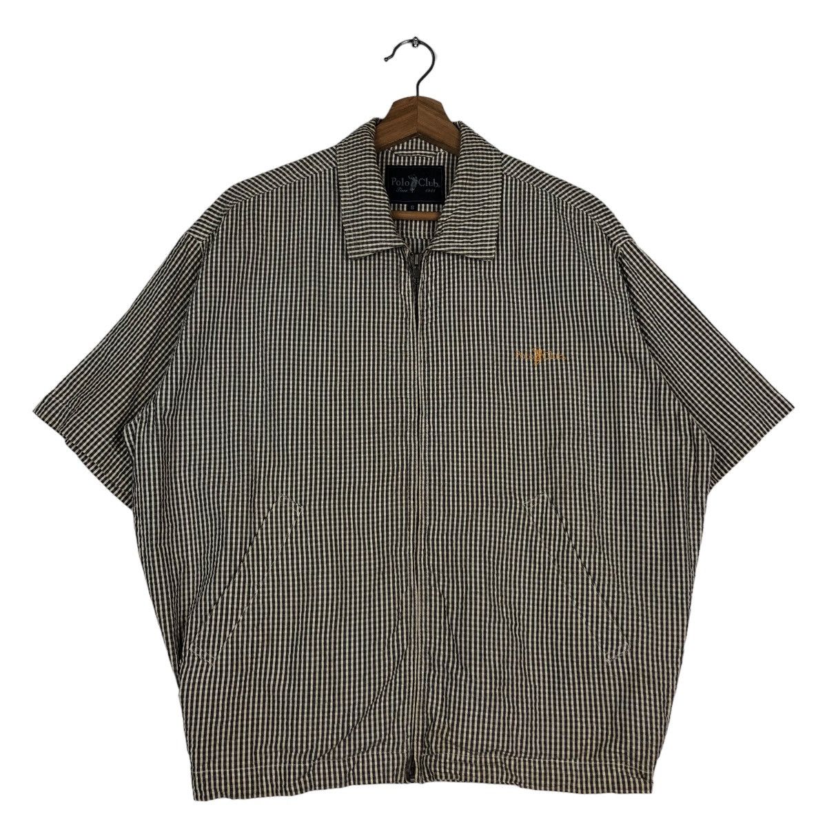 Japanese Brand 🔥Vintage Short Sleeve Bomber Jacket Polo Club Tartan Design Size US S / EU 44-46 / 1 - 1 Thumbnail