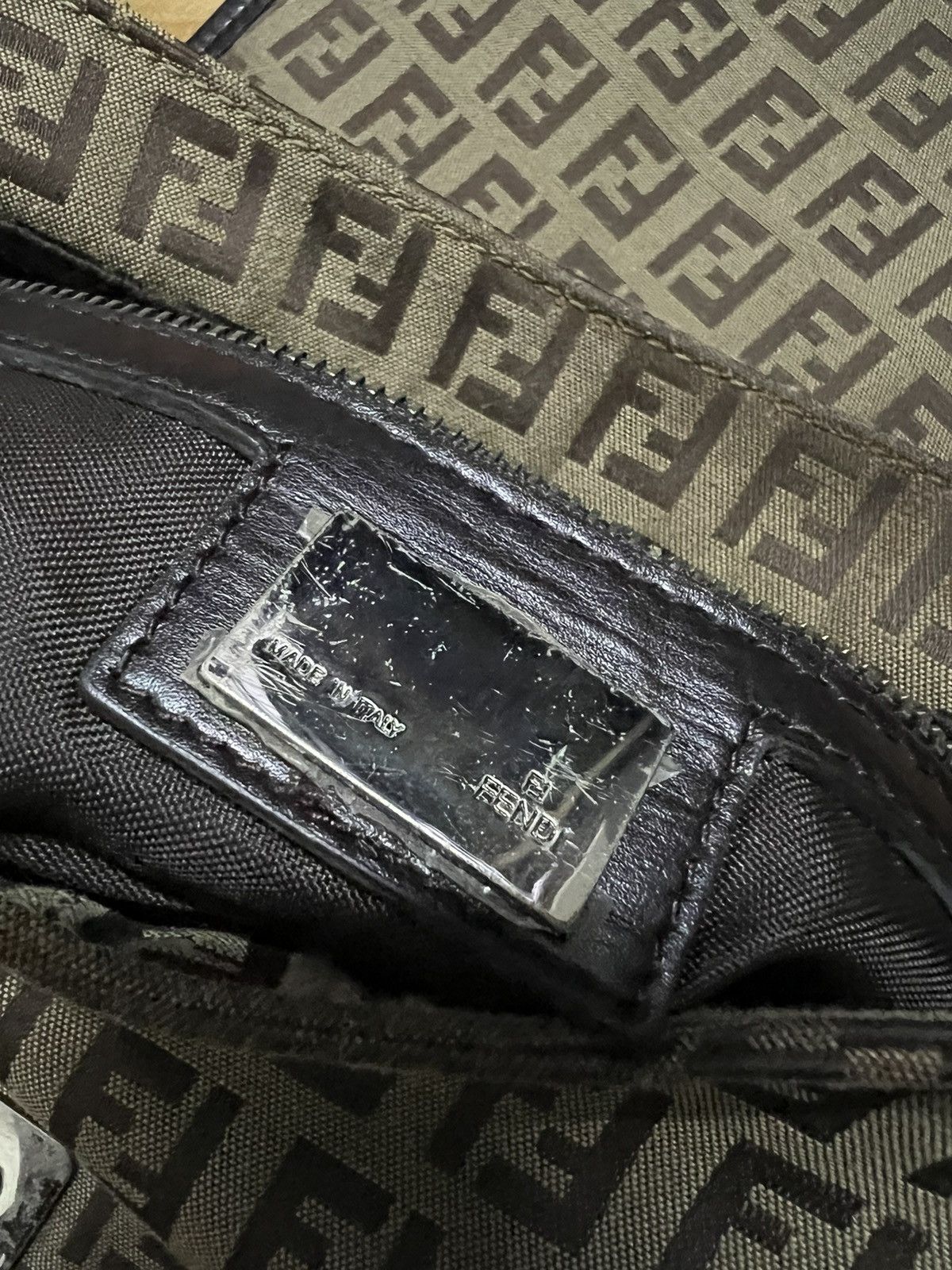 Fendi × Vintage Vintage Fendi FF Brown Canvas Shoulder Bag Size ONE SIZE - 9 Thumbnail