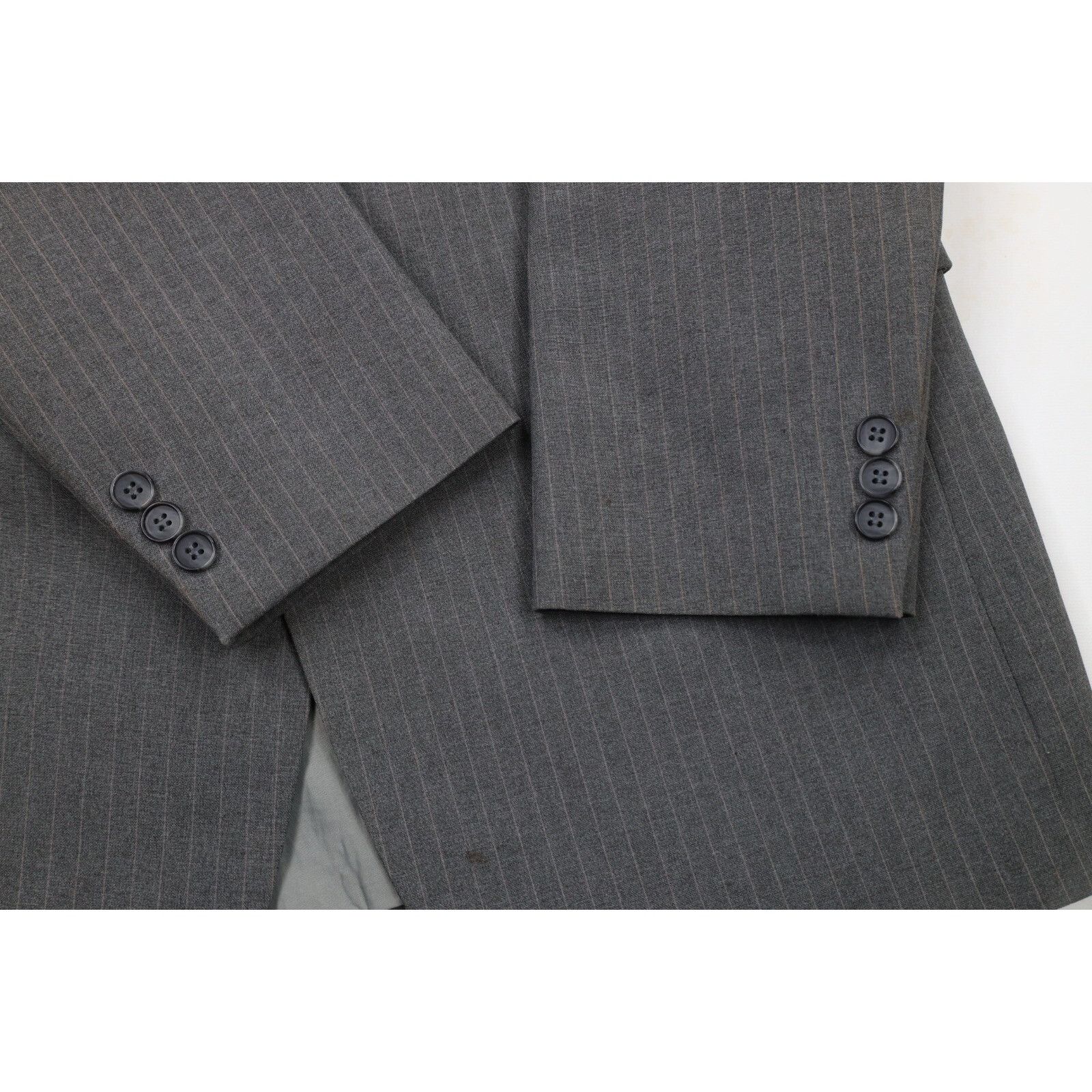 Vintage Vintage 70s Streetwear 2 Piece Pinstriped Suit Wedding Size 42L - 4 Thumbnail