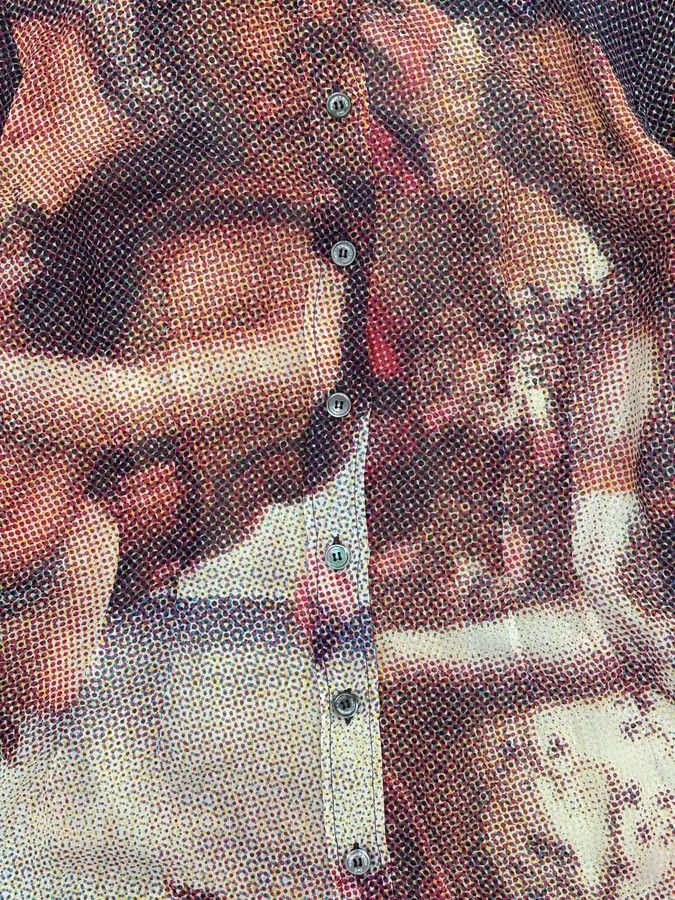 Dolce & Gabbana 2000s Dolce & Gabbana The Birth of Venus Pixel Silk Shirt Size M / US 6-8 / IT 42-44 - 8 Thumbnail