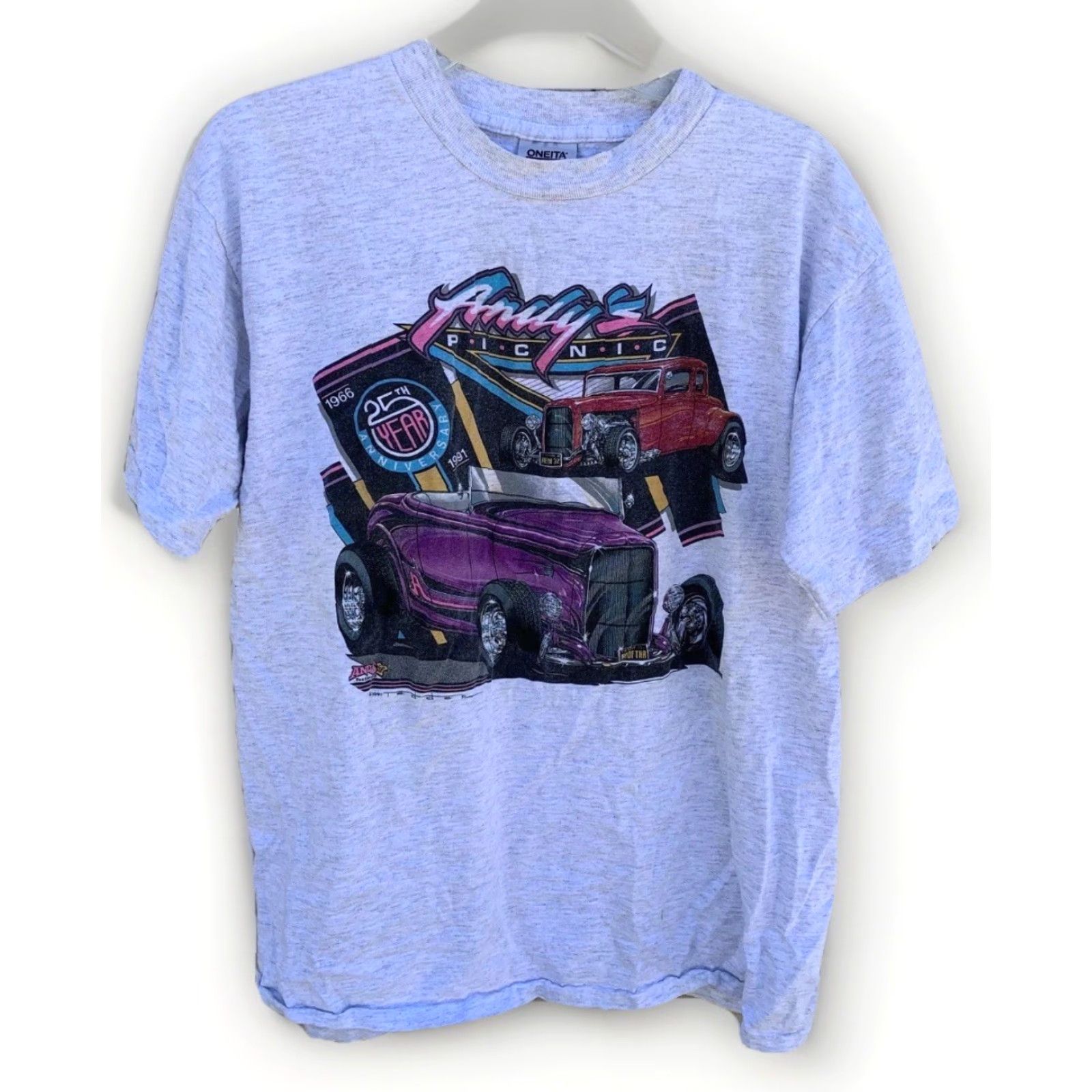 Vintage VINTAGE Andy’s Picnic 25th Year Anniversary T Shirt XL Gray 1990s Graphic Tee Andy’s Tees 1991 Mens Size US XL / EU 56 / 4 - 2 Thumbnail