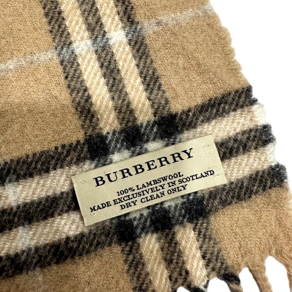 Burberry Burberry Classic Check Unisex Scarf Beige 100% Lambswool Size ONE SIZE - 3 Thumbnail