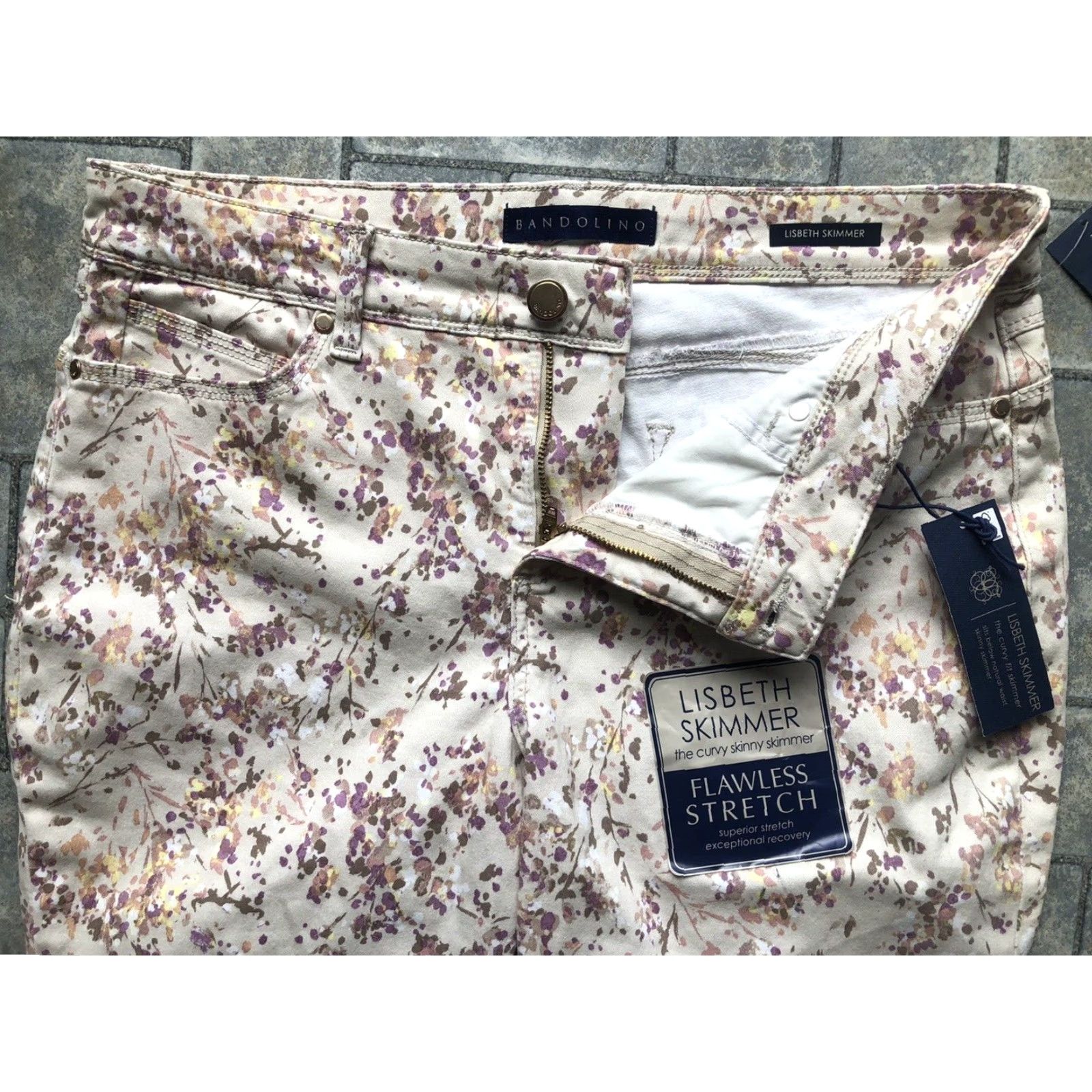 Vintage Bandolino Lisbeth Skimmer Pants Women 12P Flawless Stretch Bouquet Cream Size 34" / US 12 / IT 48 - 6 Thumbnail